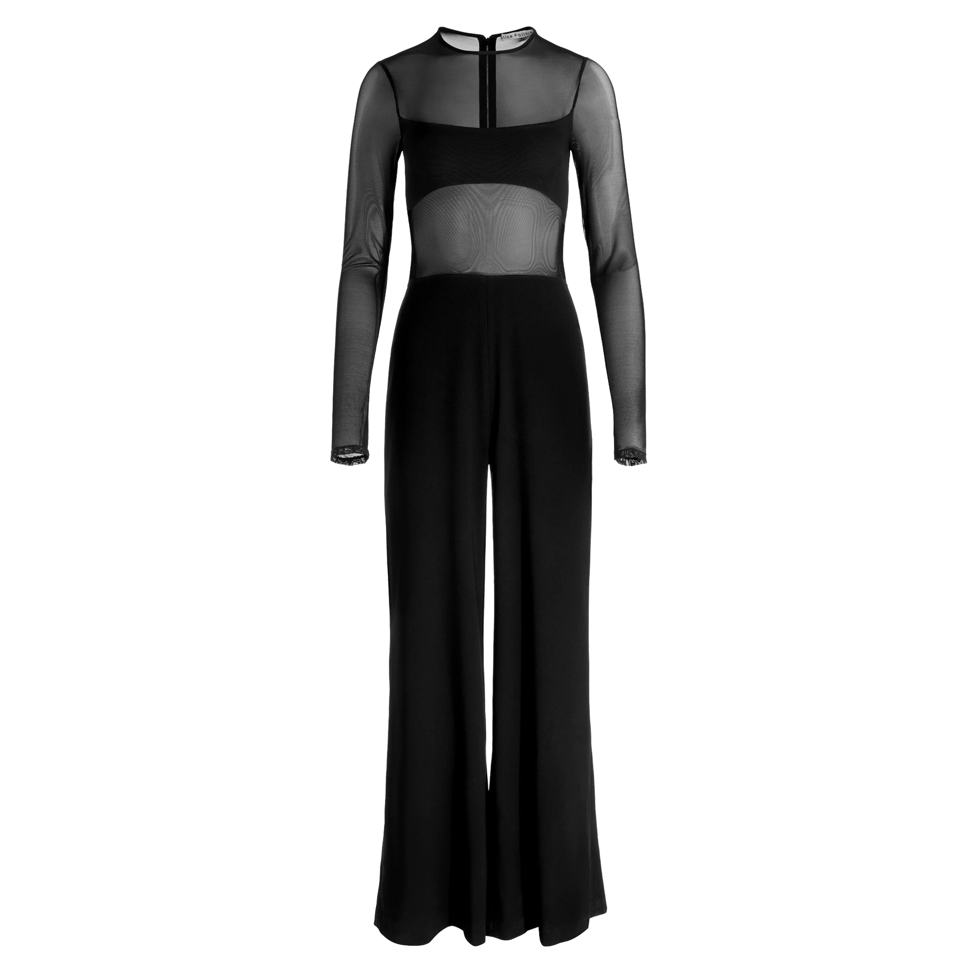 Nichol Long Sleeve Crew Neck Jumpsuit