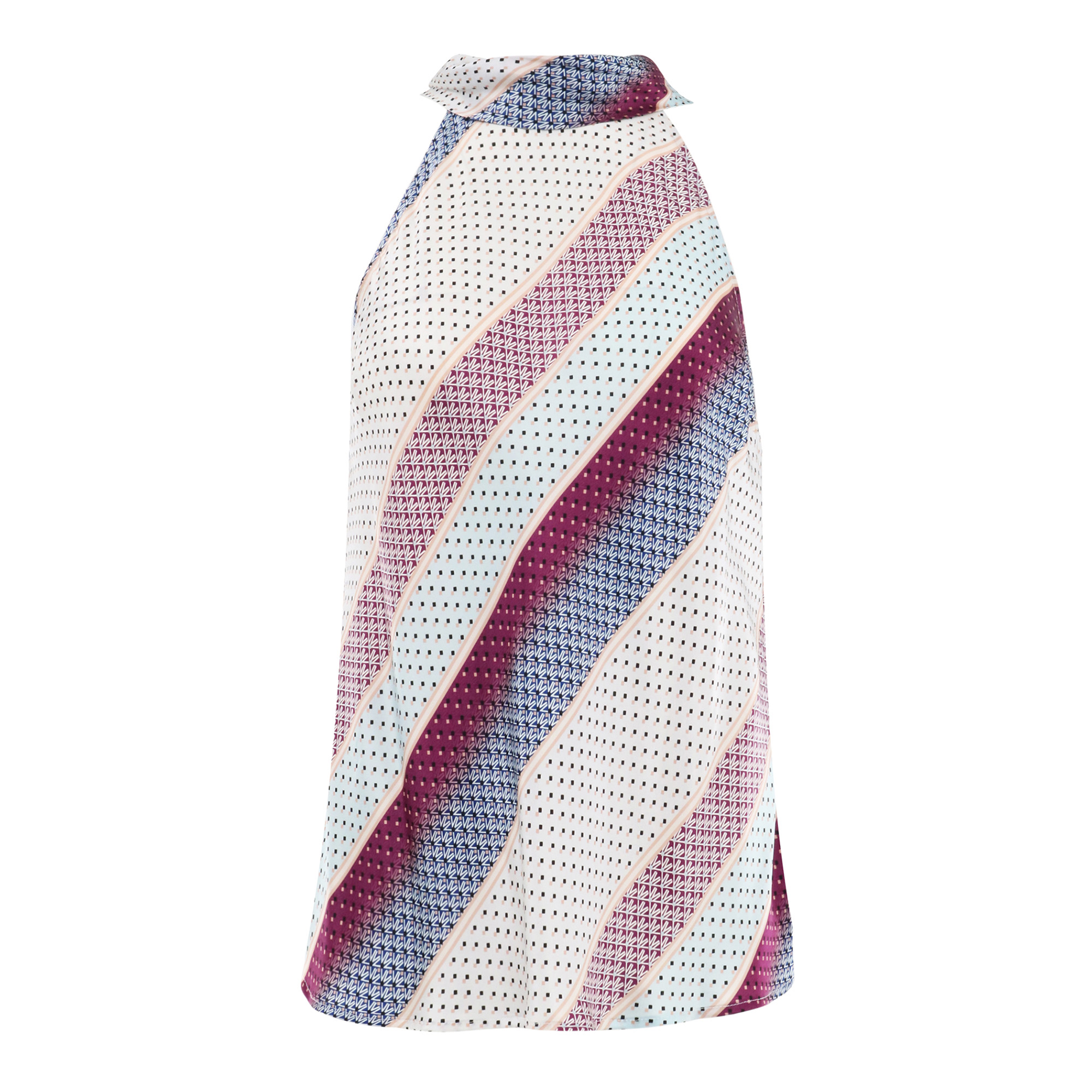 Kelly Sleeveless Satin Stripe Blouse