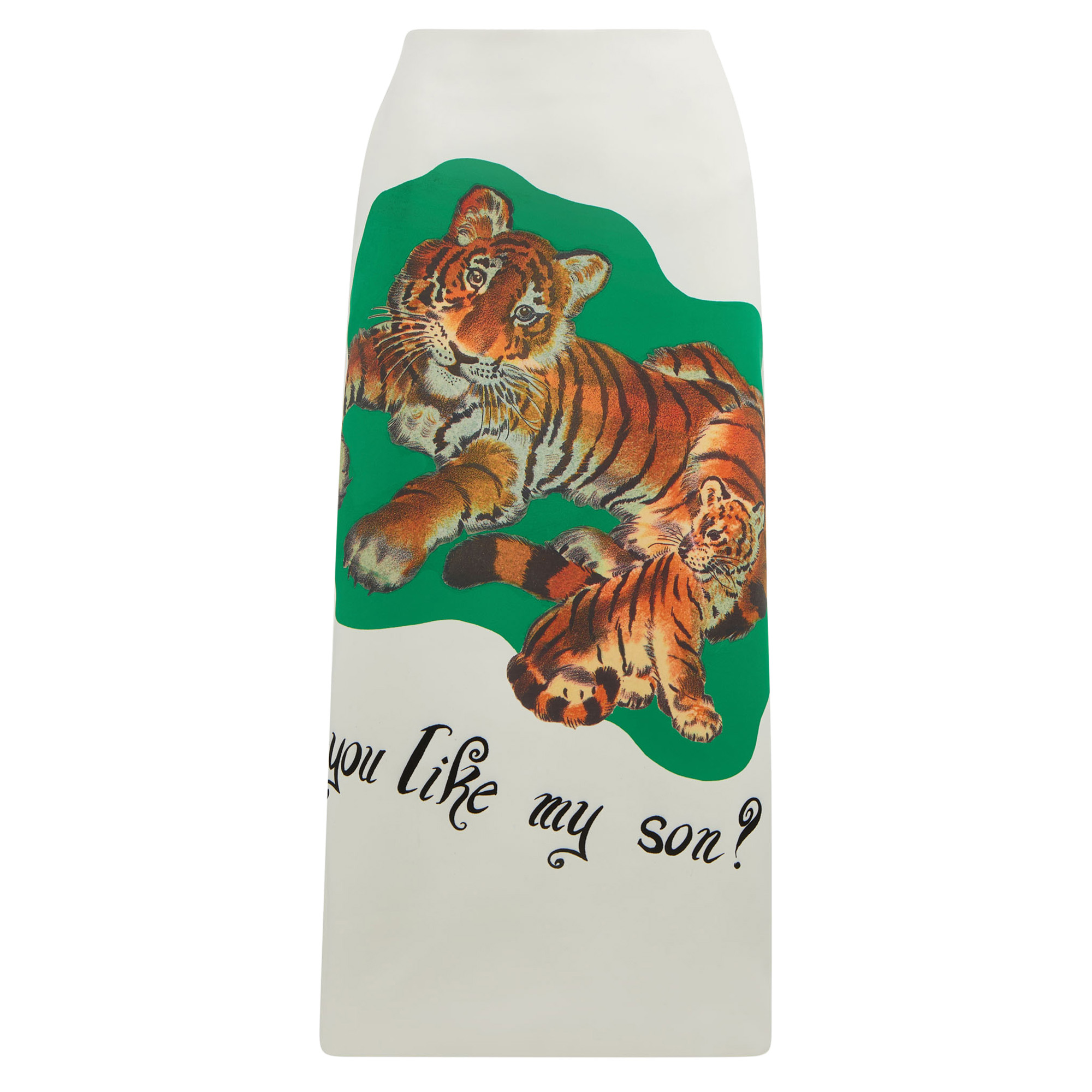 Mercer Pencil Skirt With Tiger Motif