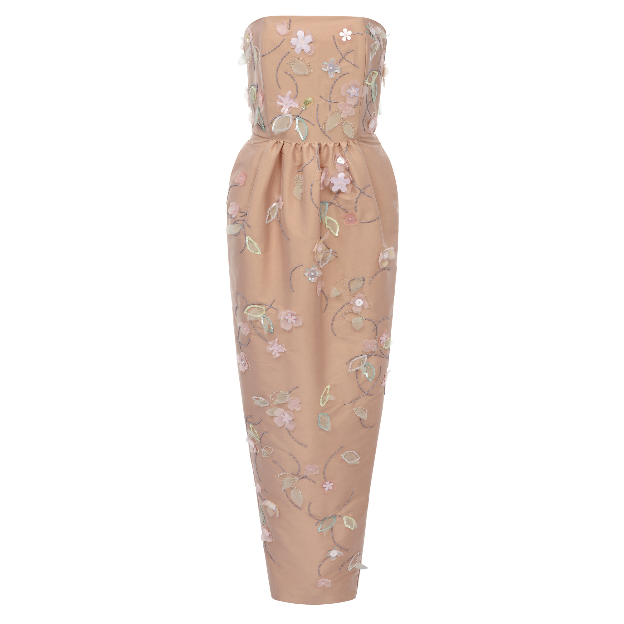 Lena Strapless Embroidered Maxi Dress