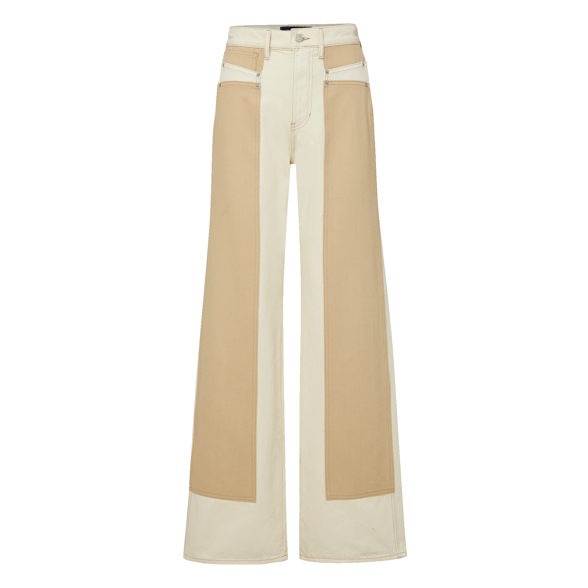 Taylor High-Rise Color-Block Wide-Leg Jean