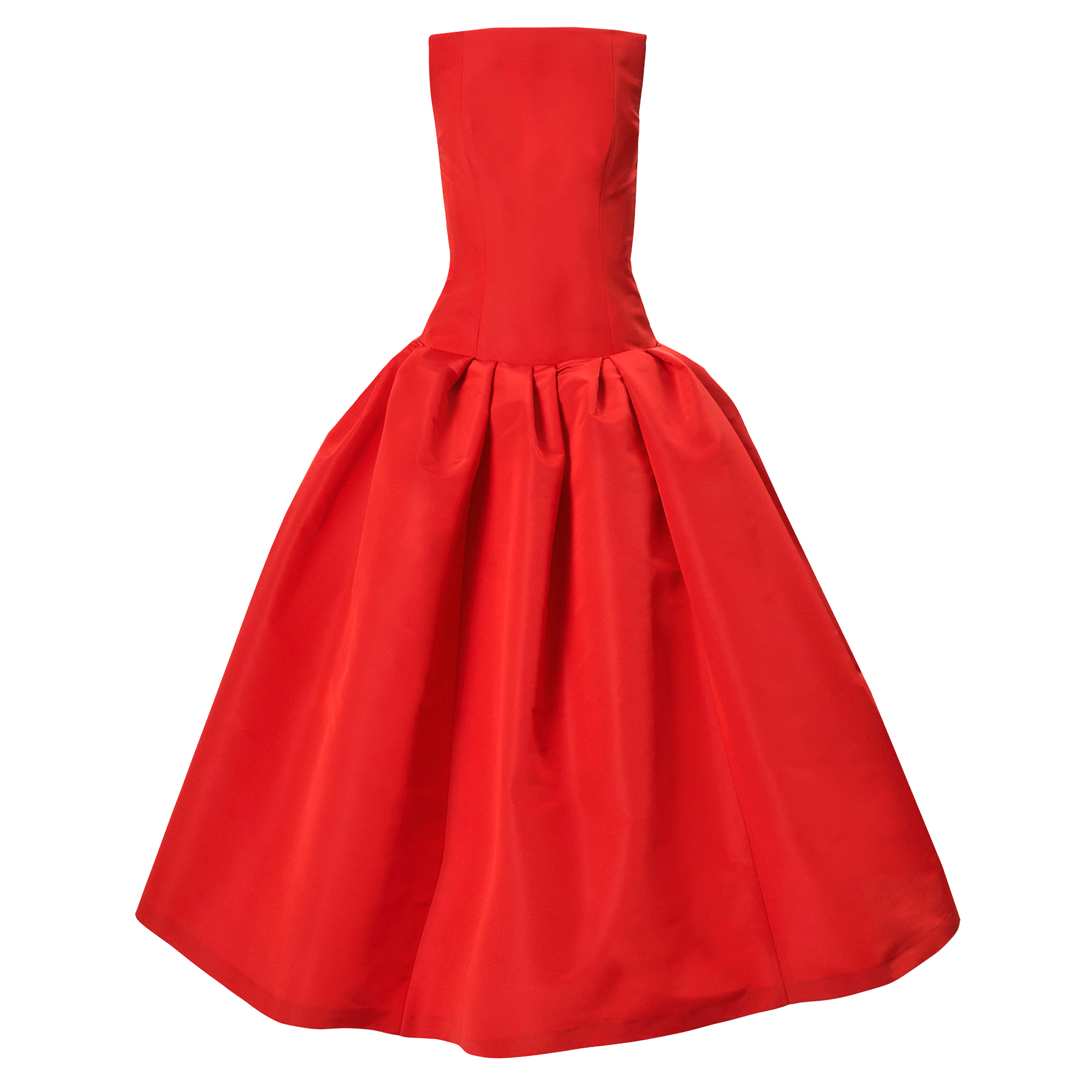 Strapless Straight Neck Gown