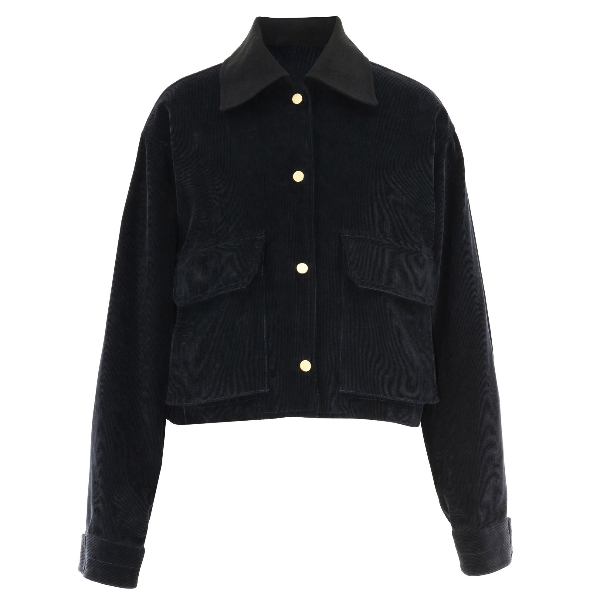 Cropped A-Line Corduroy Jacket