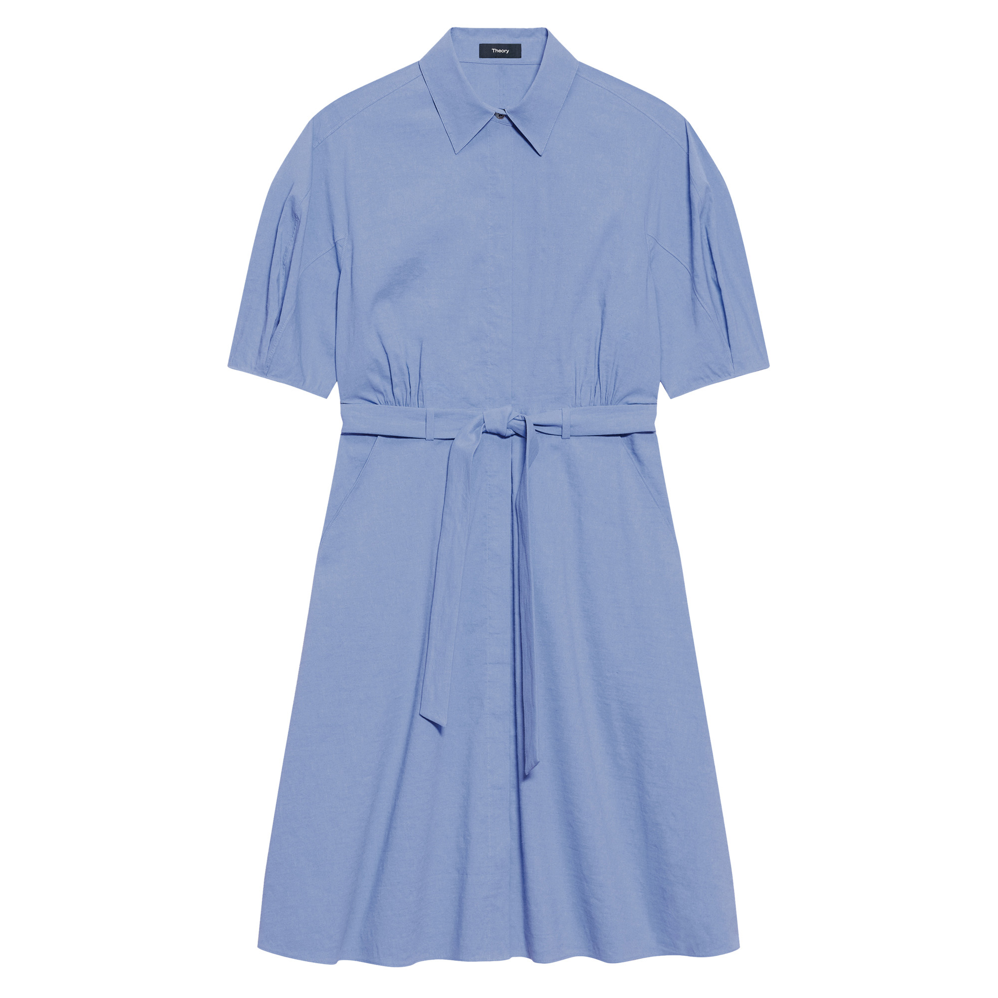 Round Sleeve Belted Mini Dress