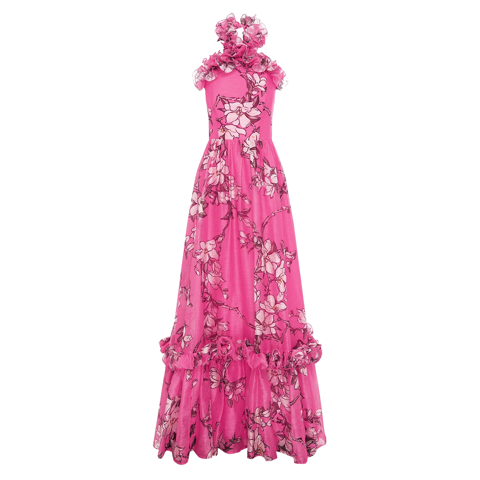Isabelle Ruffled Halterneck Maxi Dress