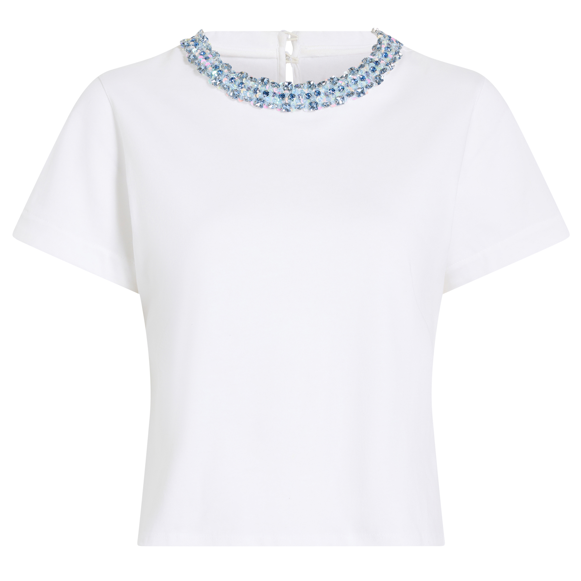 Rhinestone Border Shrunken Tee