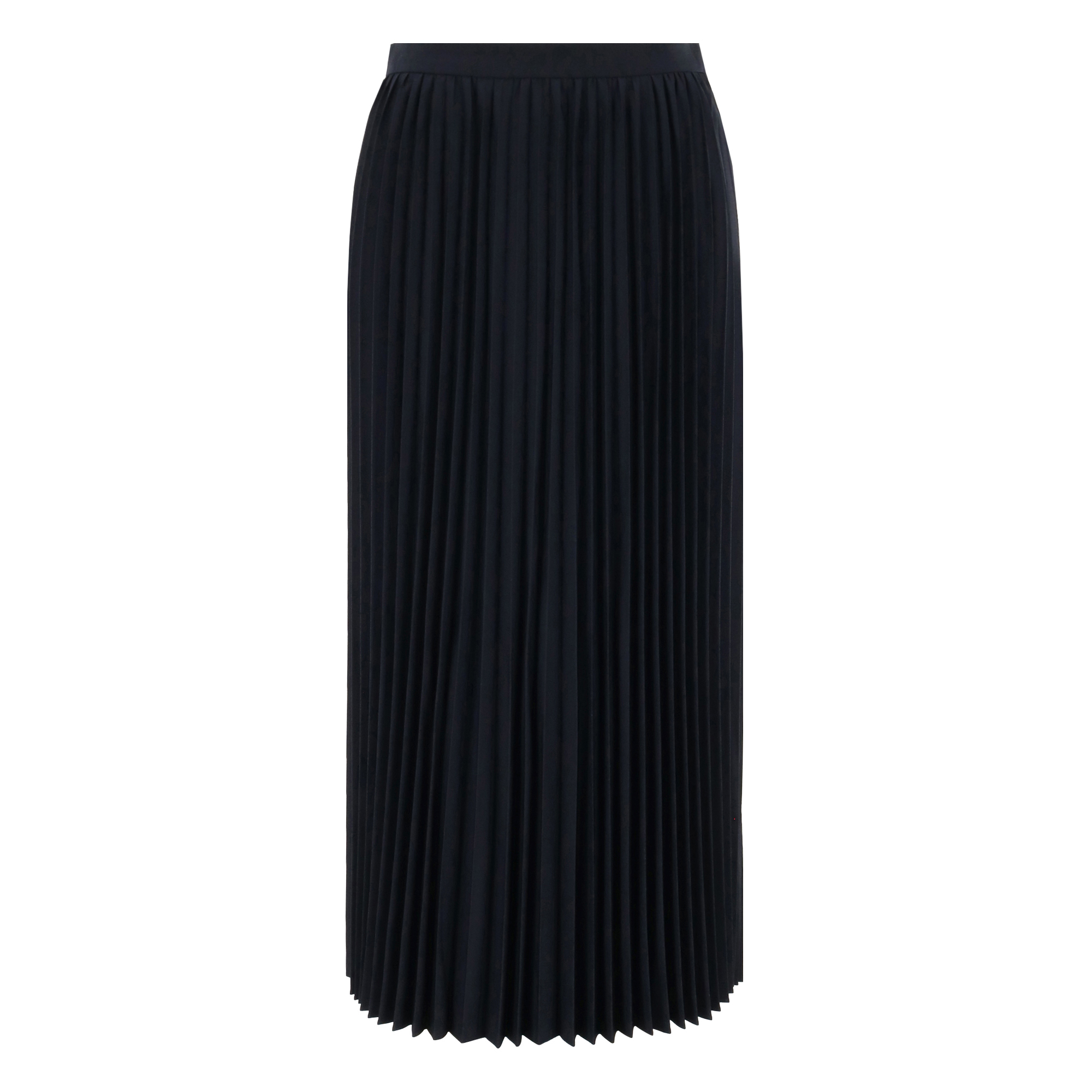 Tropical Wool Pleating Sunray Midi Skirt