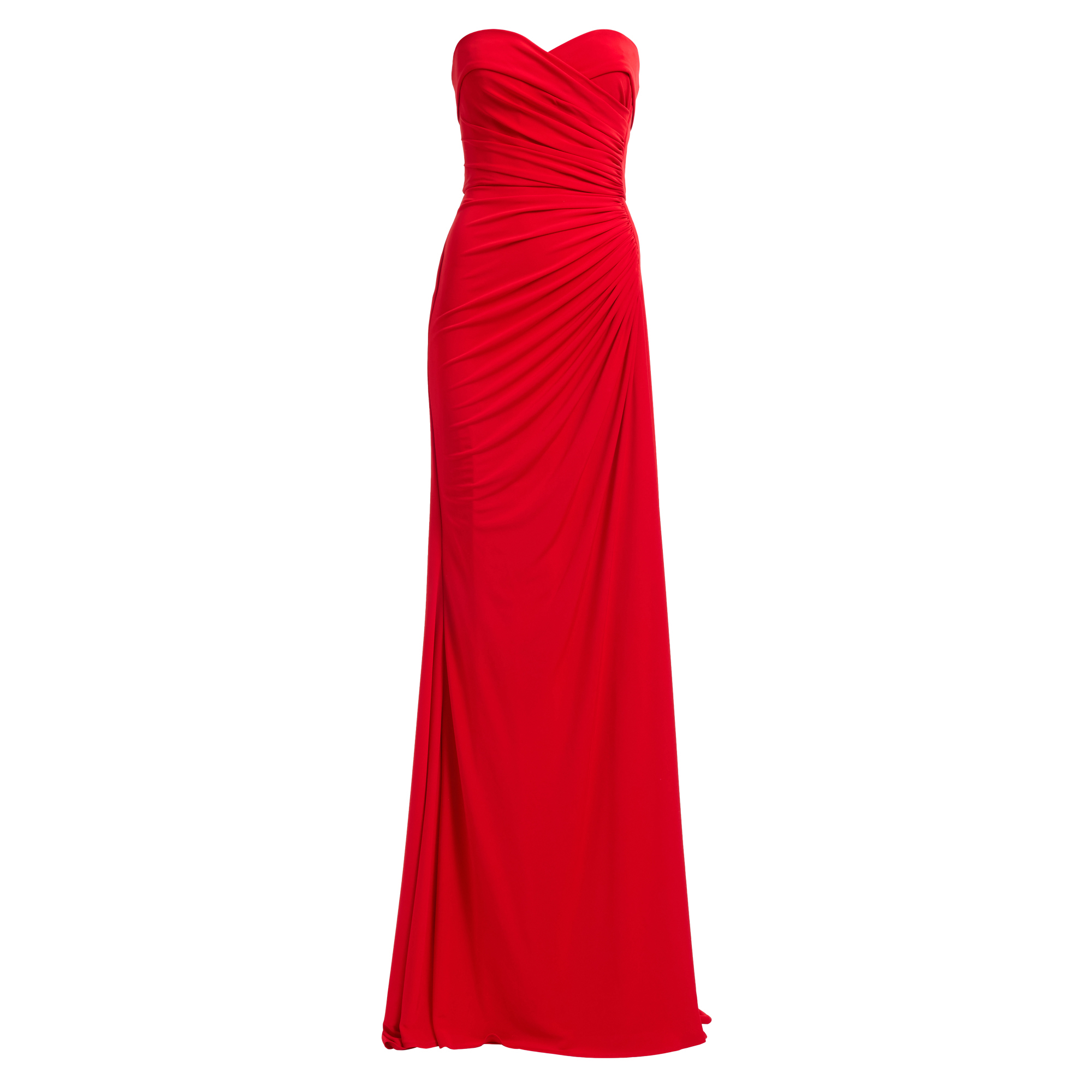 Strapless Draped Jersey Long Dress