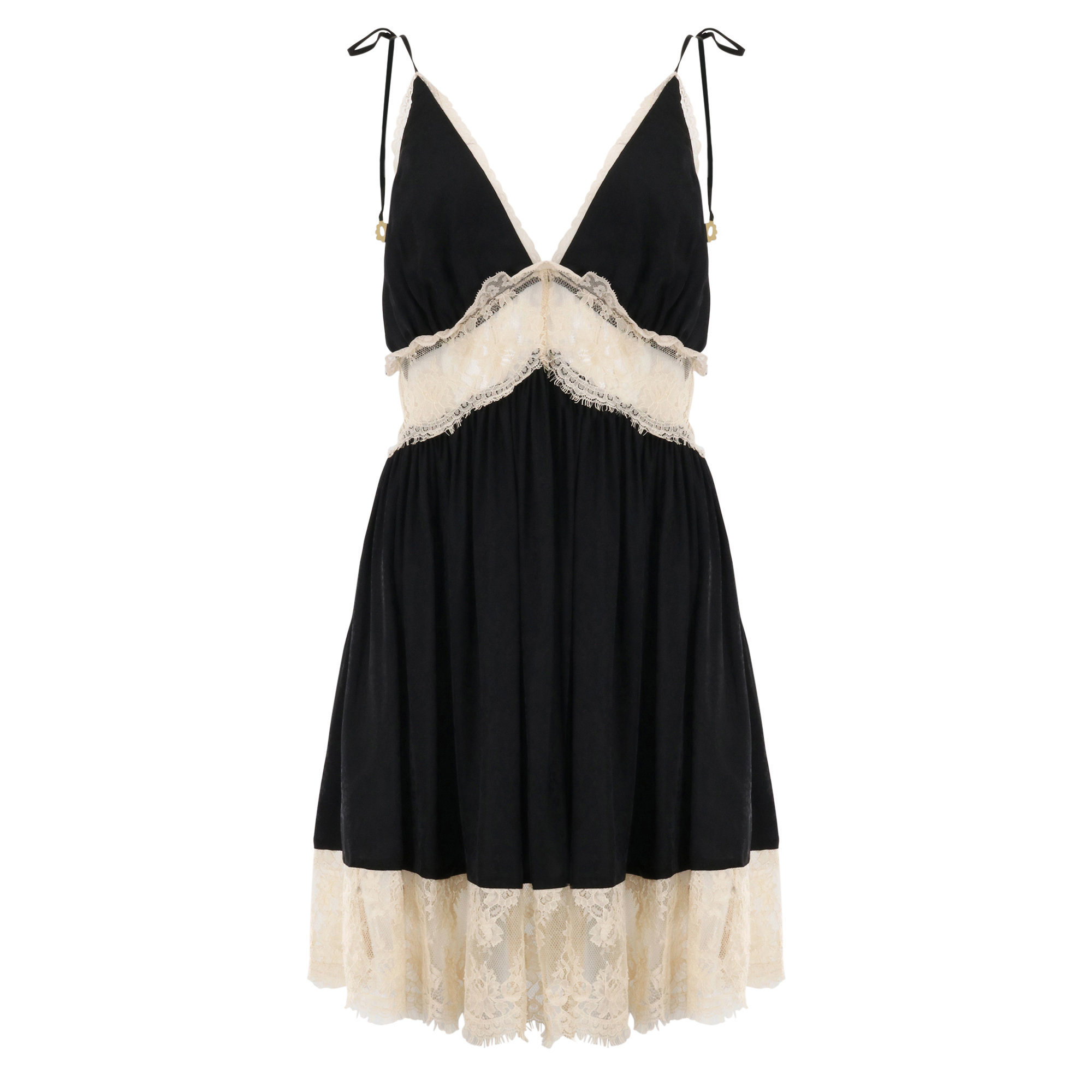 Ethel Sleeveless Lace Trim Mini Dress
