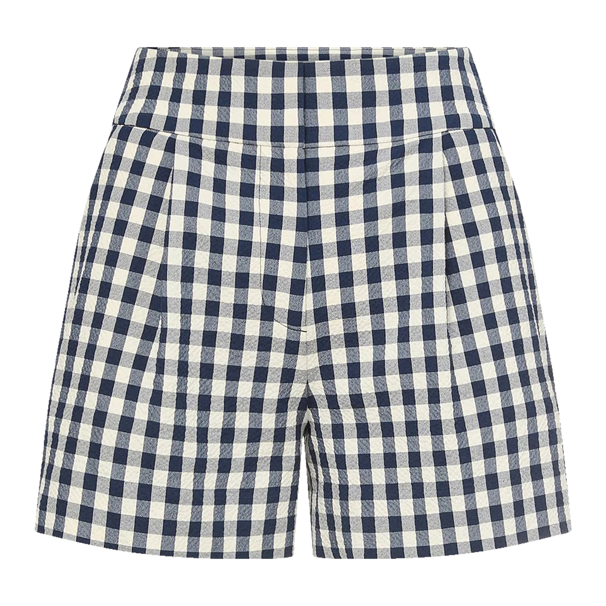 Haina High-Waisted Seersucker Gingham Short