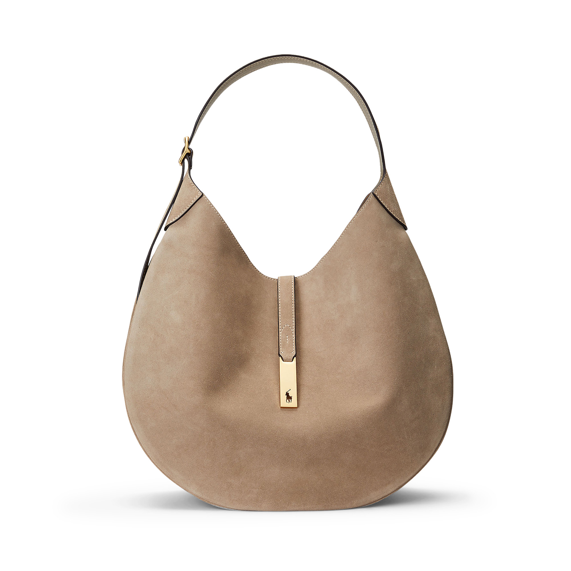 Polo ID Large Suede Shoulder Bag