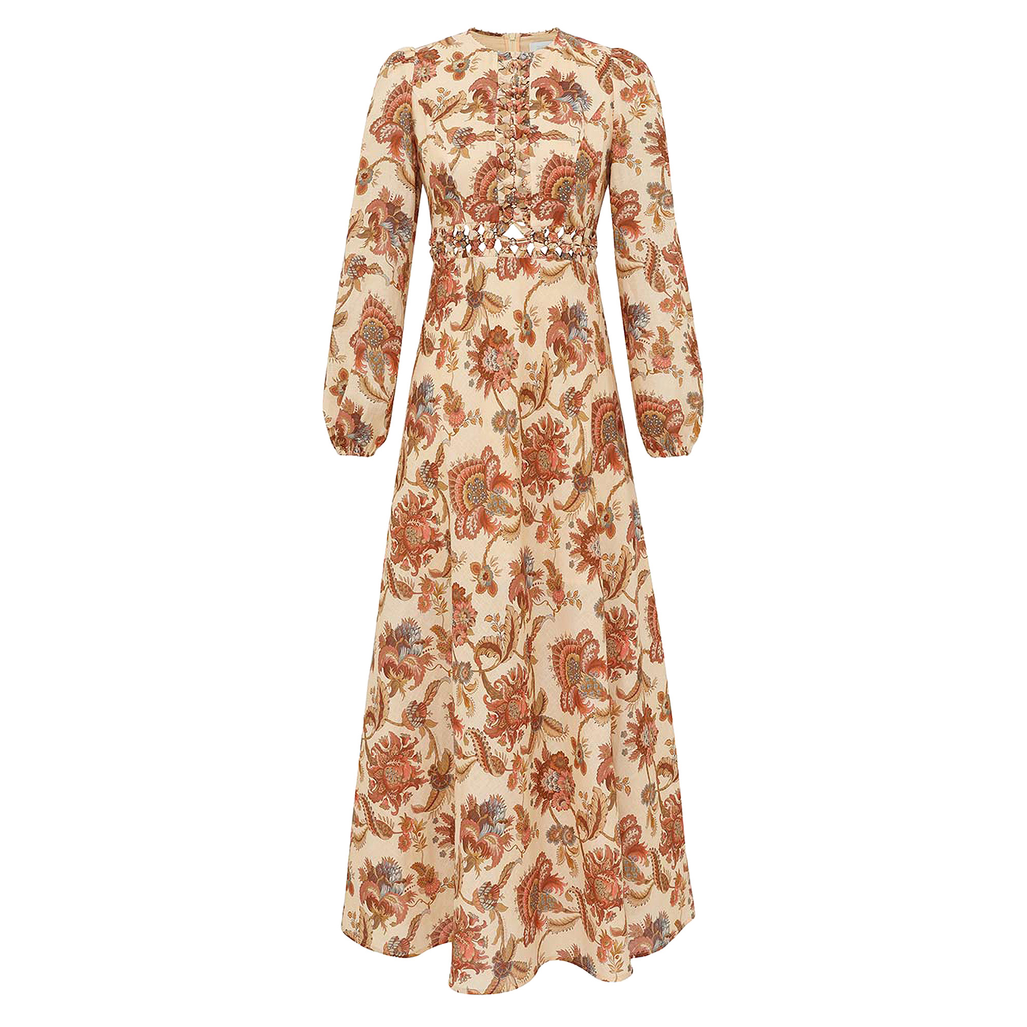 Aster Long Sleeve Linen Midi Dress