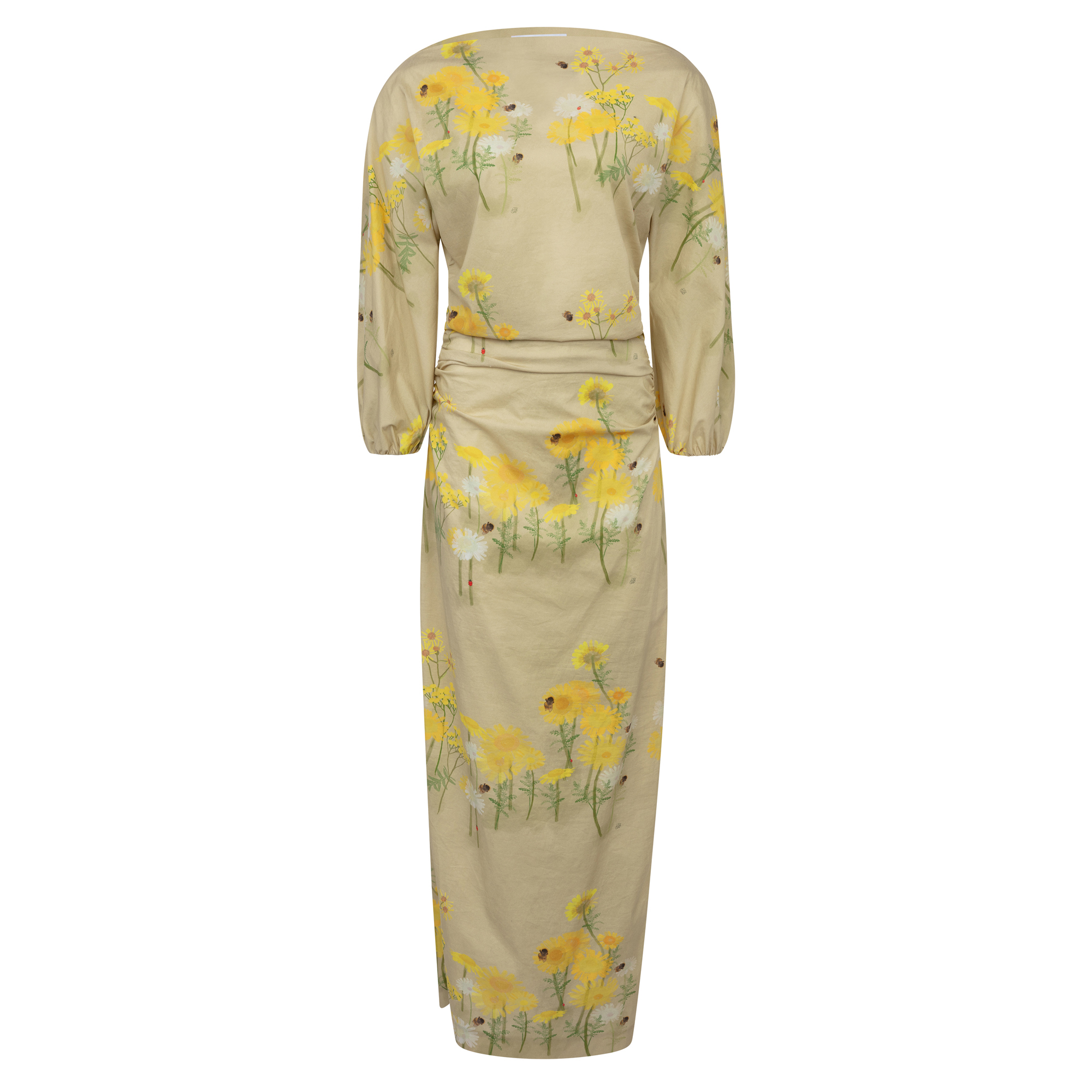 Ezra Long Sleeve Ruched Midi Dress