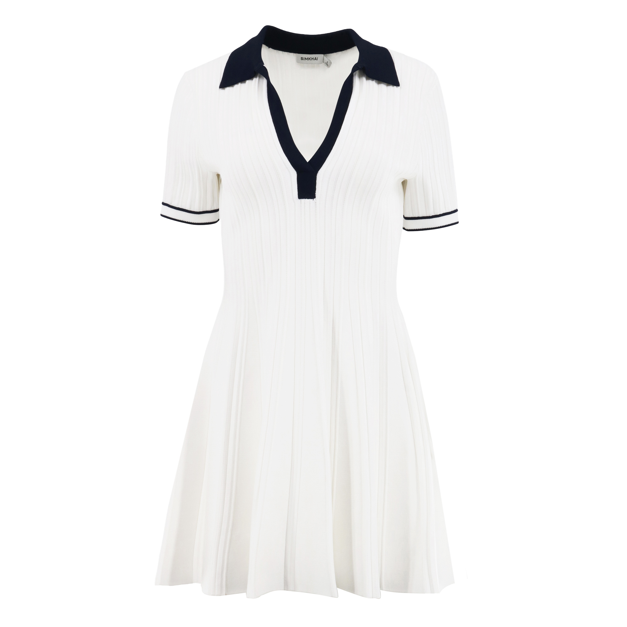 Page Rib-Knit Polo Mini Dress