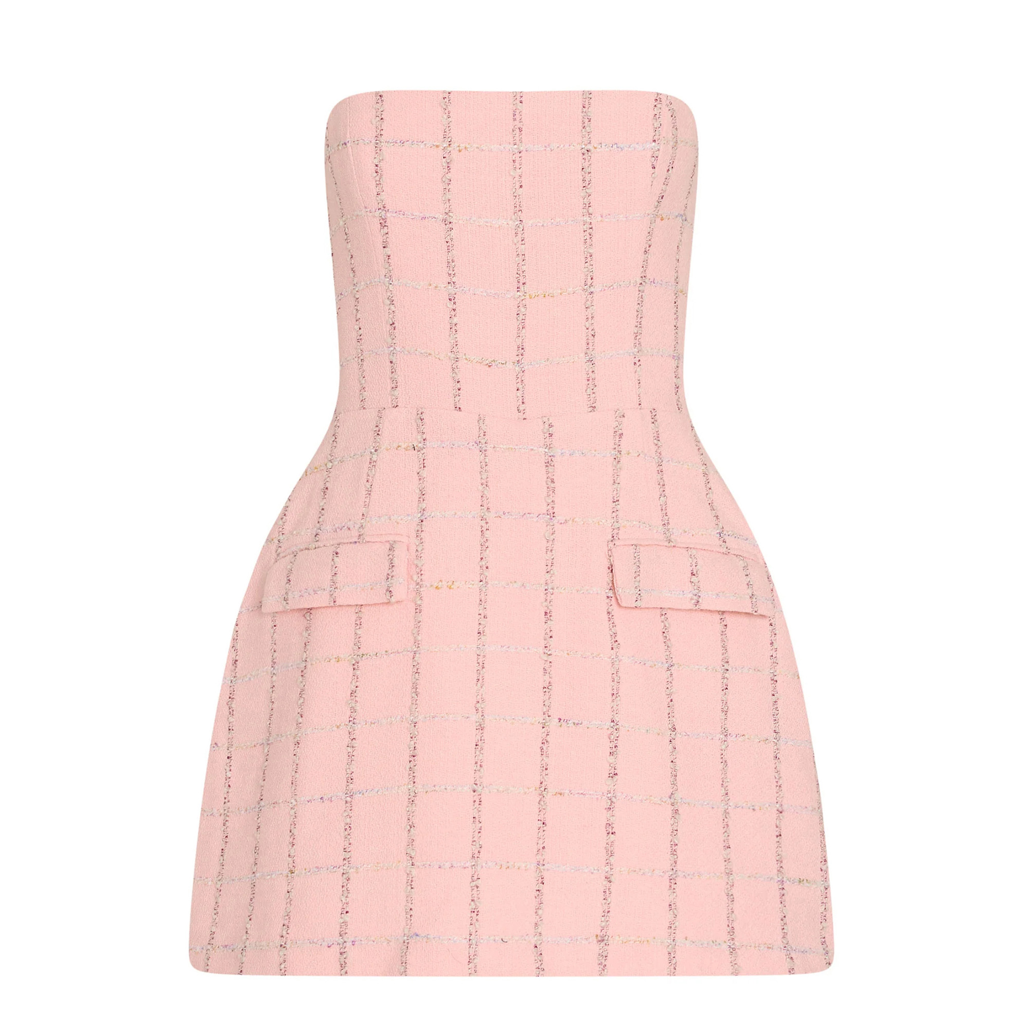 Bethany Strapless Tweed Skort Romper