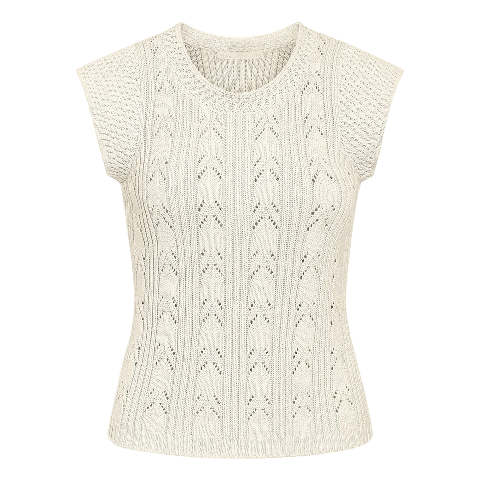 Nelly Short Sleeve Pointelle Knit Top