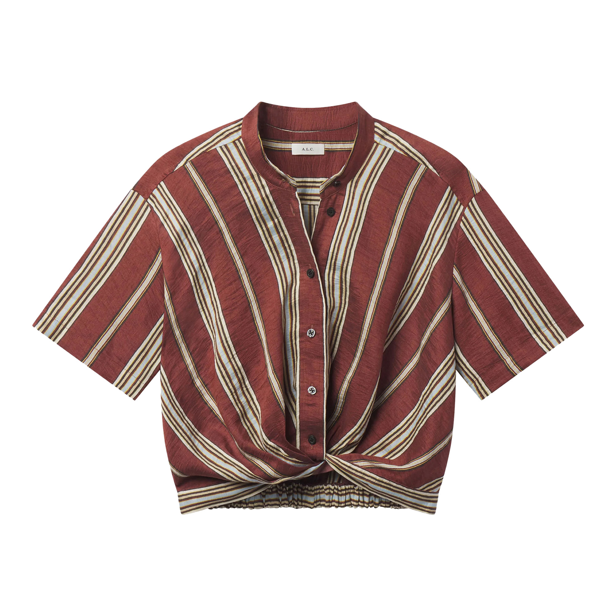Leonore Short Sleeve Striped Linen Shirt