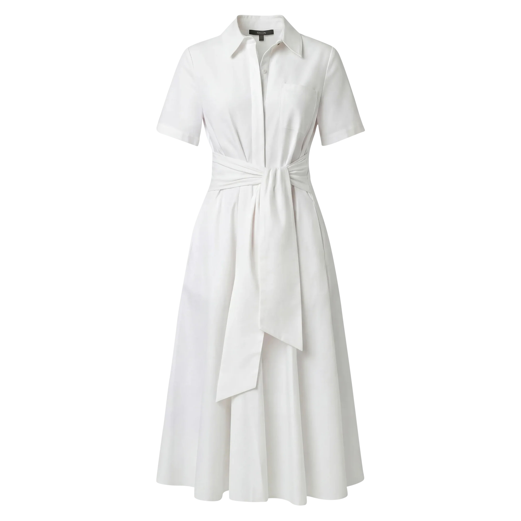 Megan Short Sleeve Tie-Front Midi Dress
