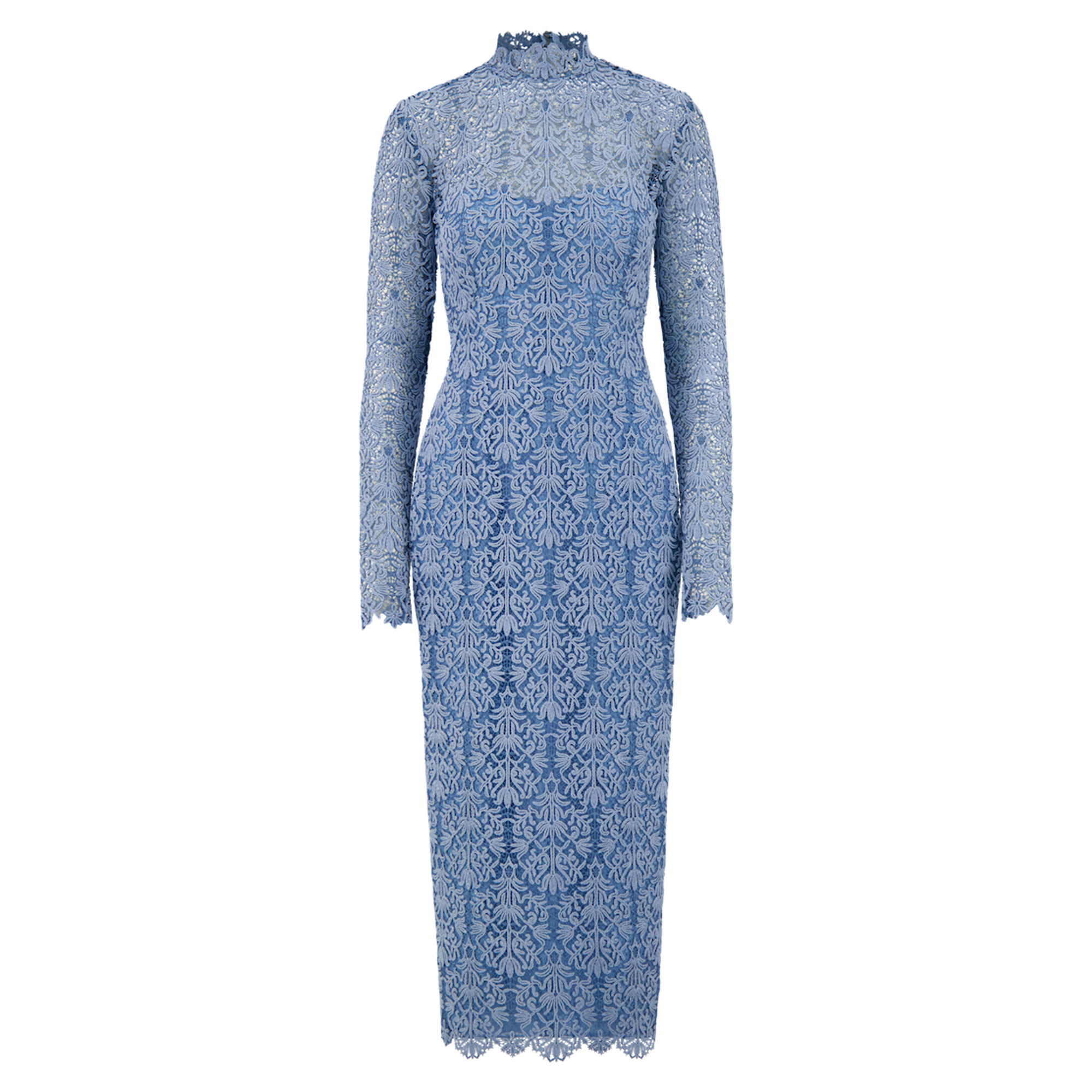 Chenille Lace High Neck Dress