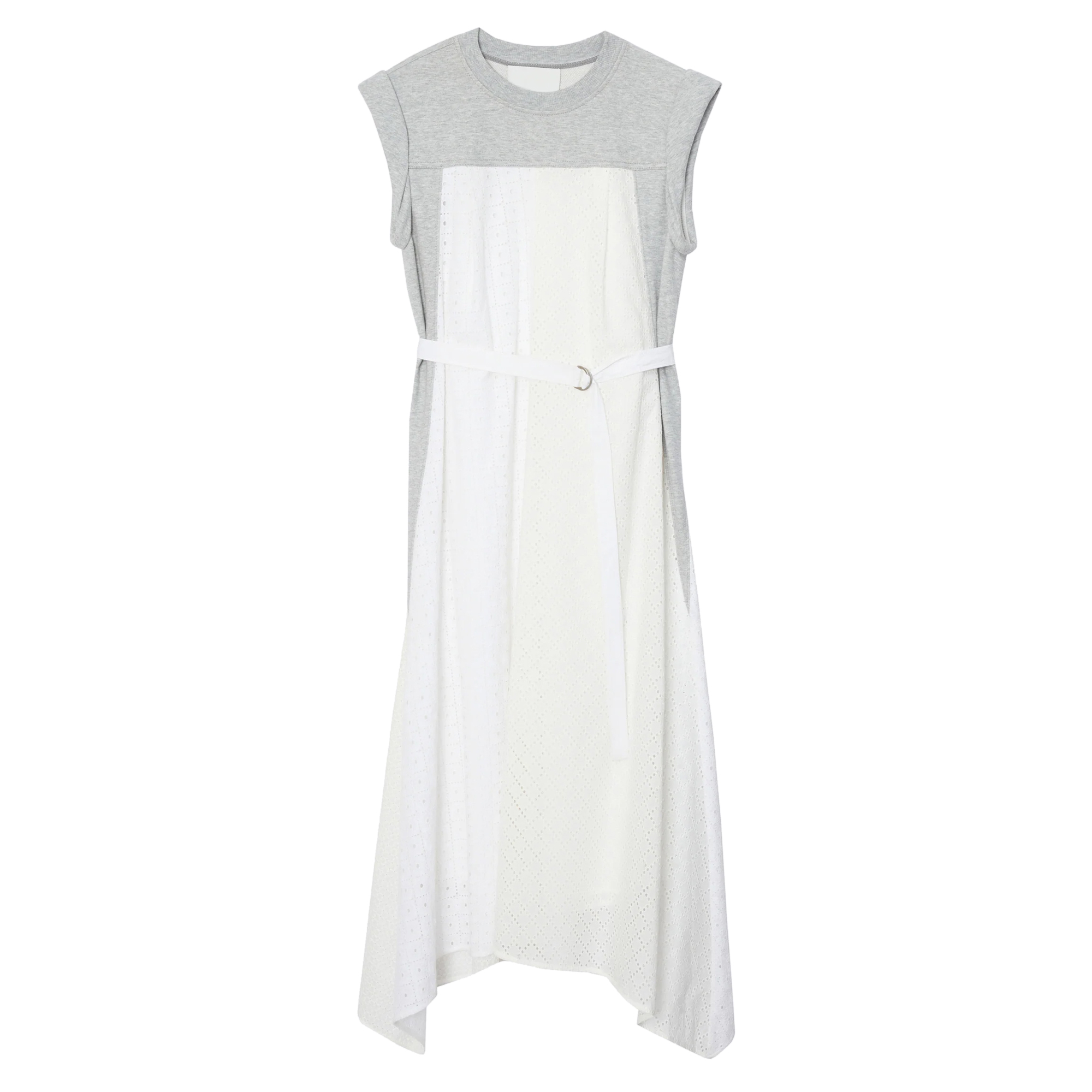 Sleeveless French Terry Belted Midi Dress