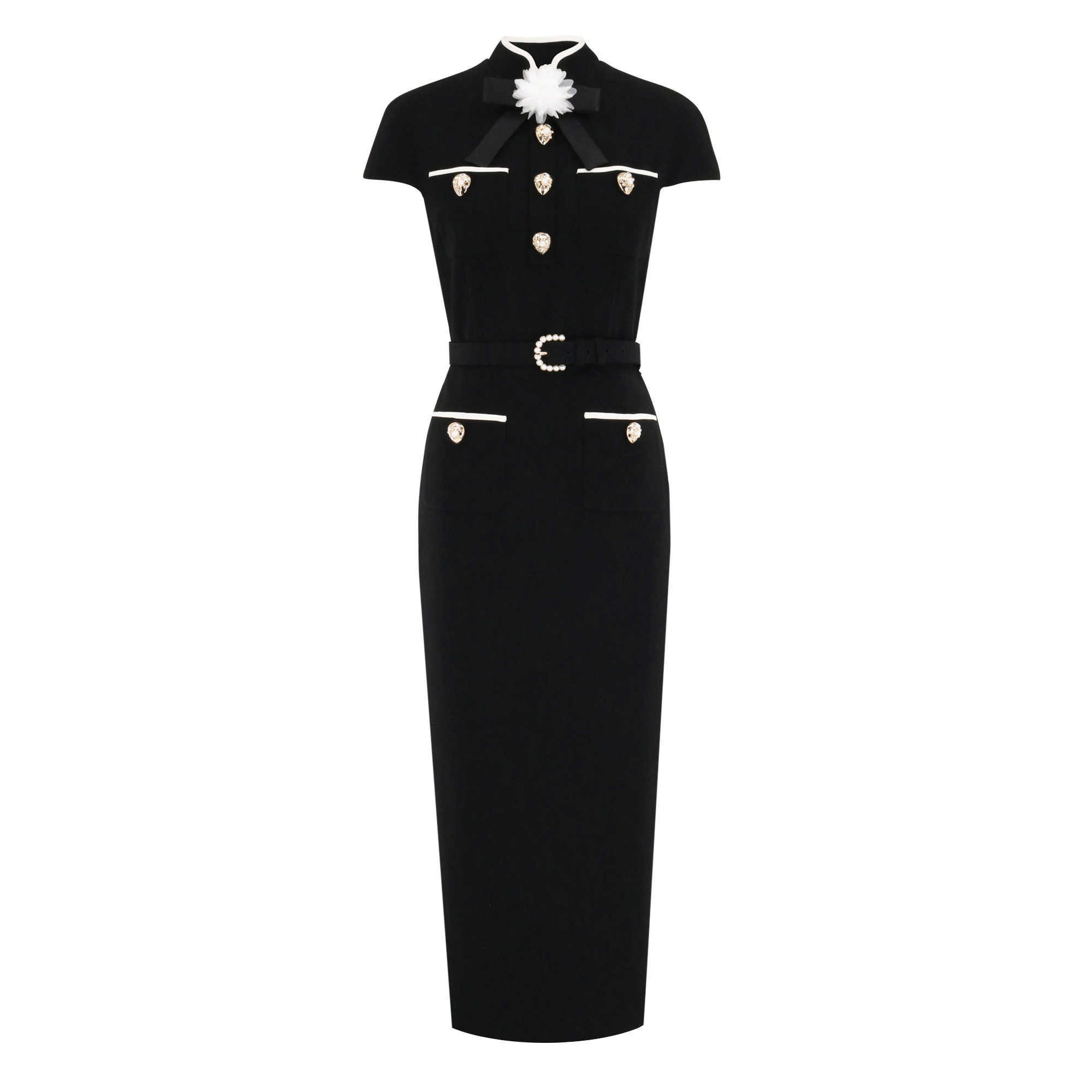 Wool Crepe Midi Dress