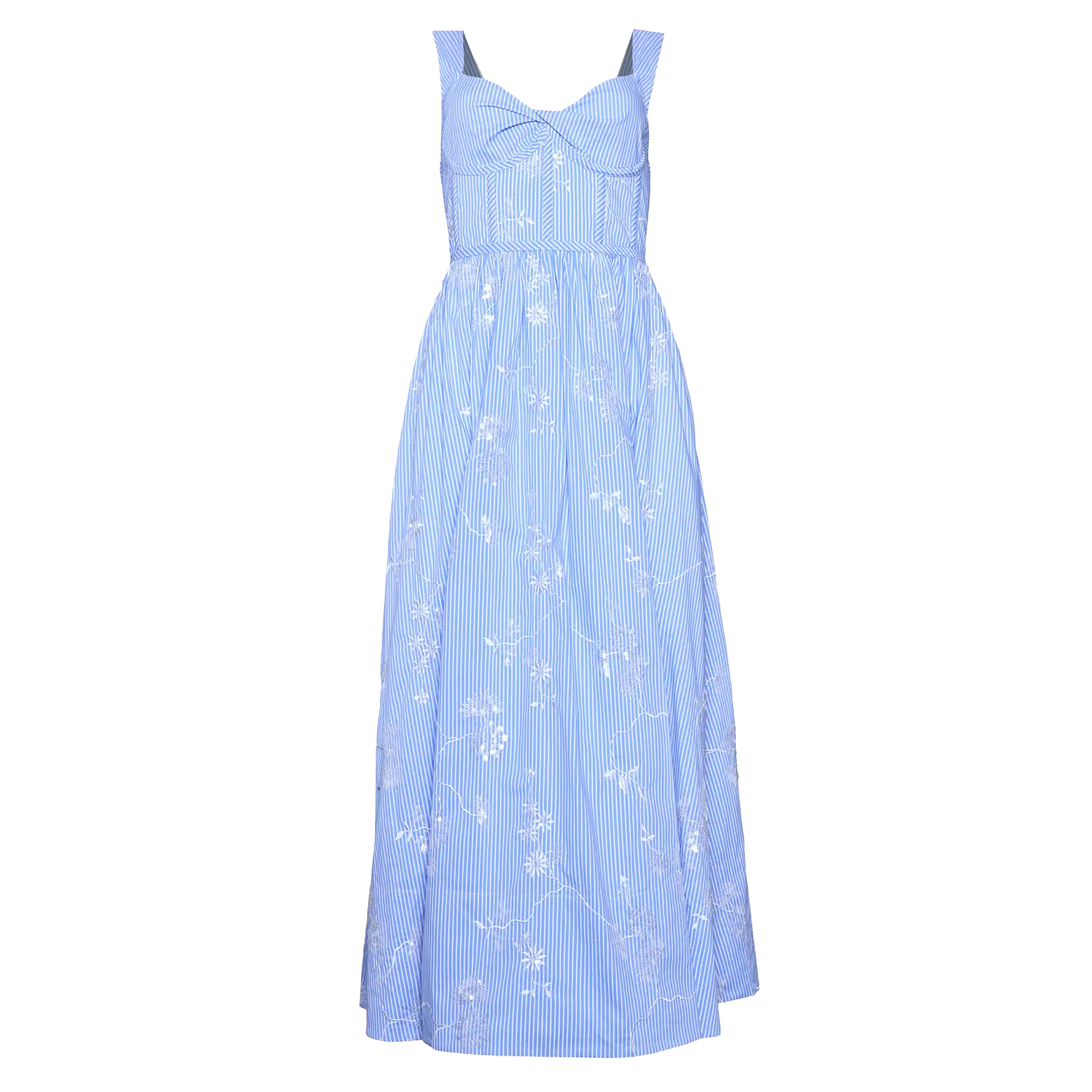 Gracie Sleeveless Bustier Embroidered Midi Dress