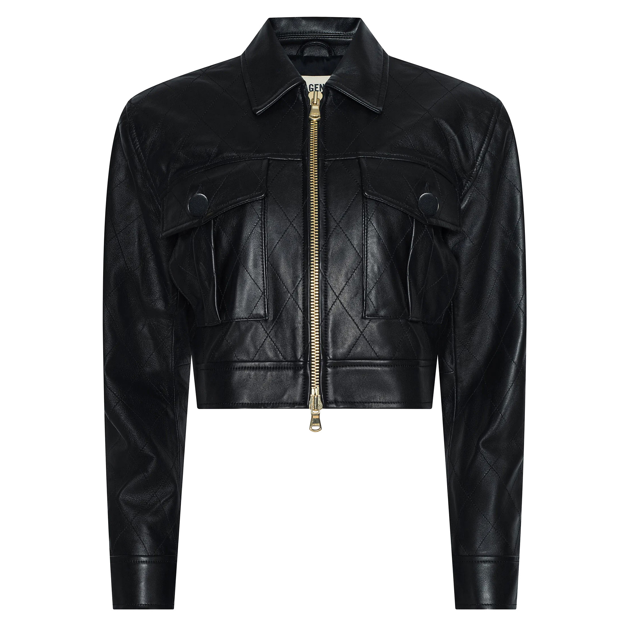 Micah Oversized Cropped Leather Jacket