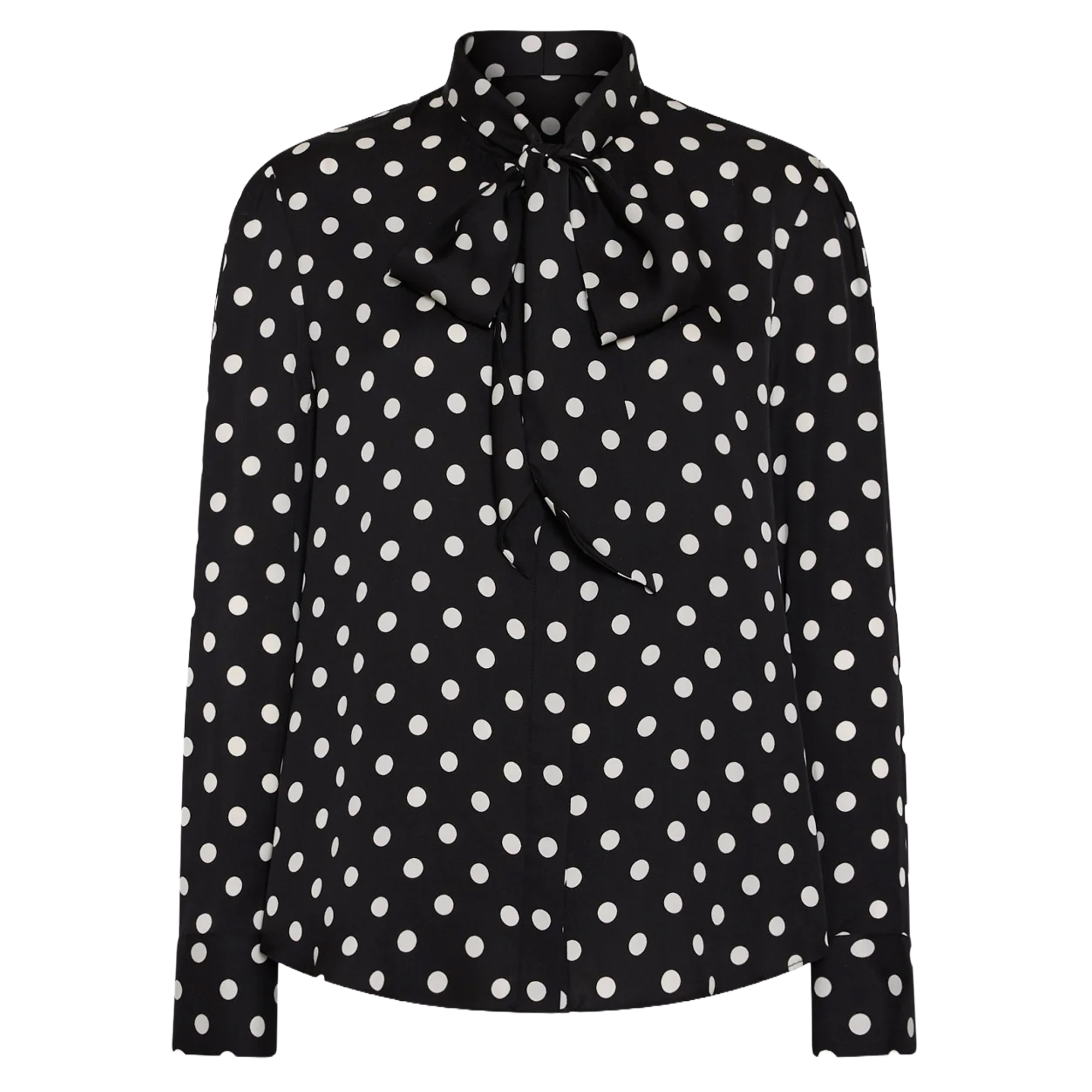 Tie Neck Polka Dot Blouse