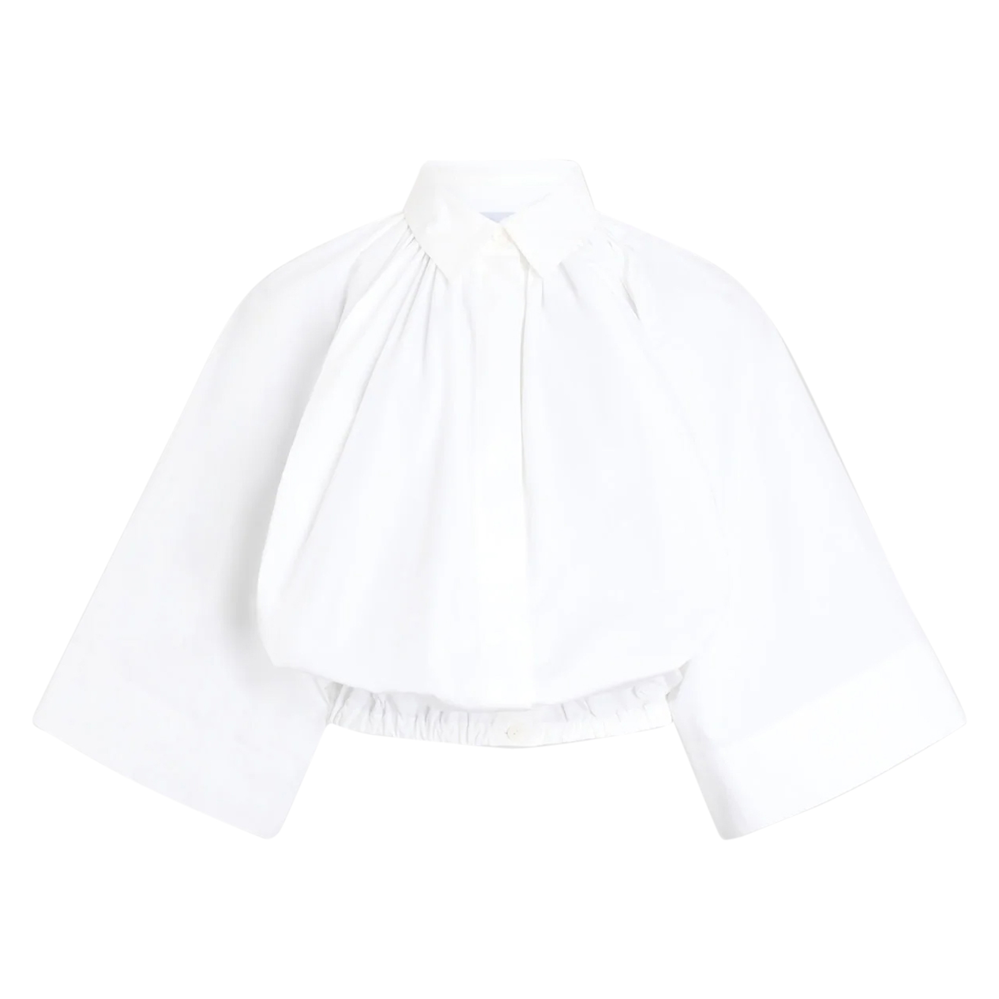 Short Sleeve Voluminous Cropped Blouse