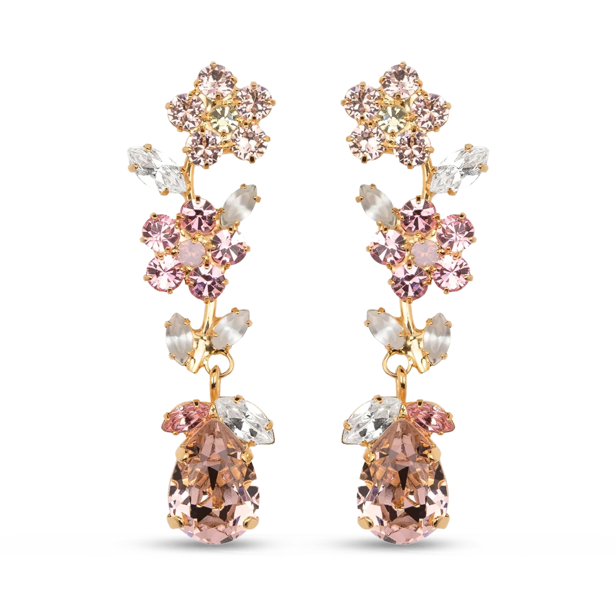 Fressia Crystal Floral Earrings