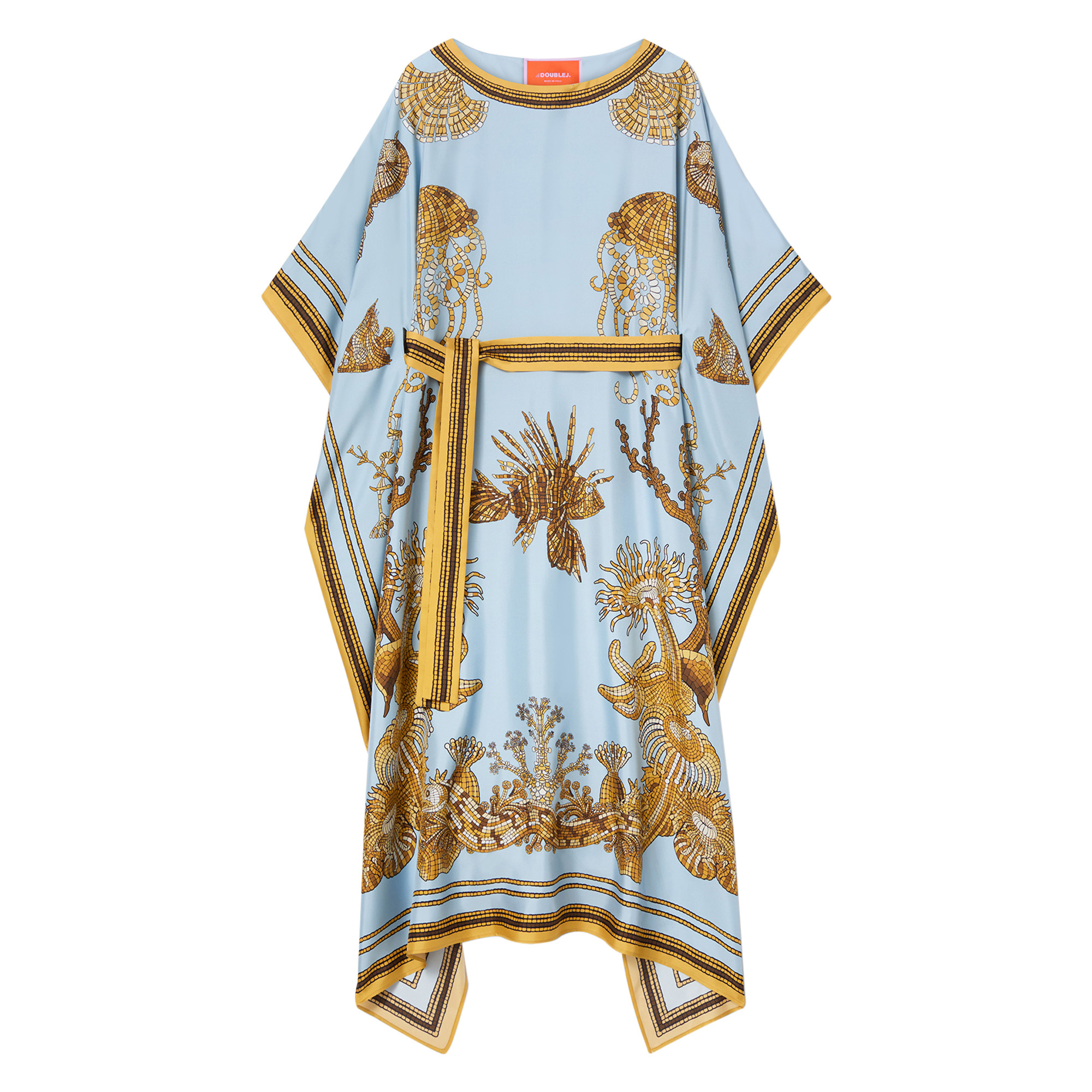 Short Sleeve Silk Square Maxi Kaftan
