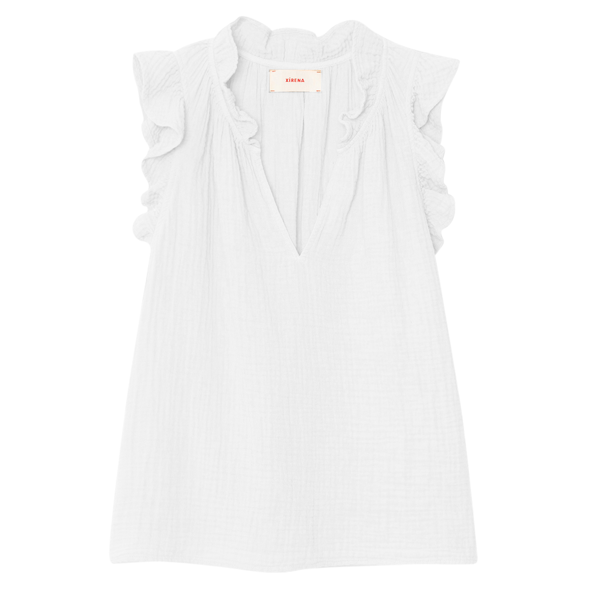 Bex Short Sleeve Ruffle Detail V-Neck Top