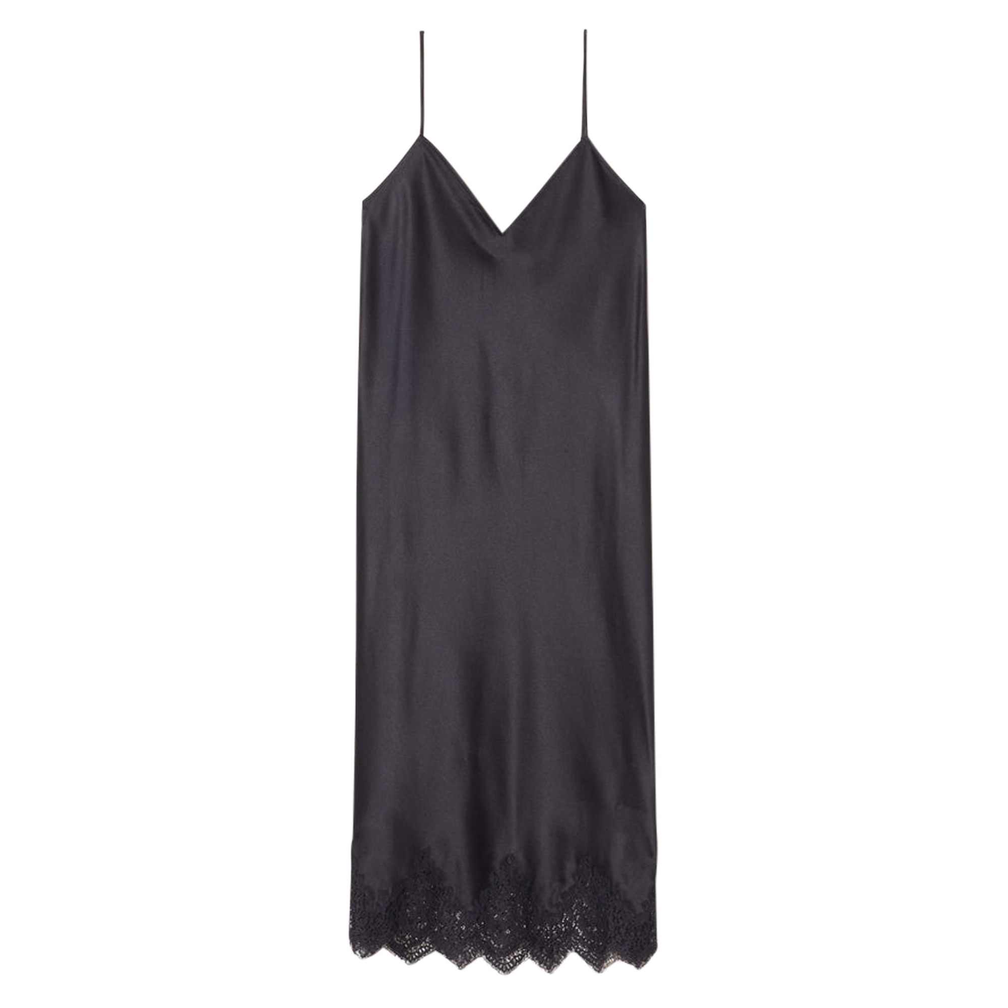 Seve Sleeveless Lace-Trim Midi Slip Dress