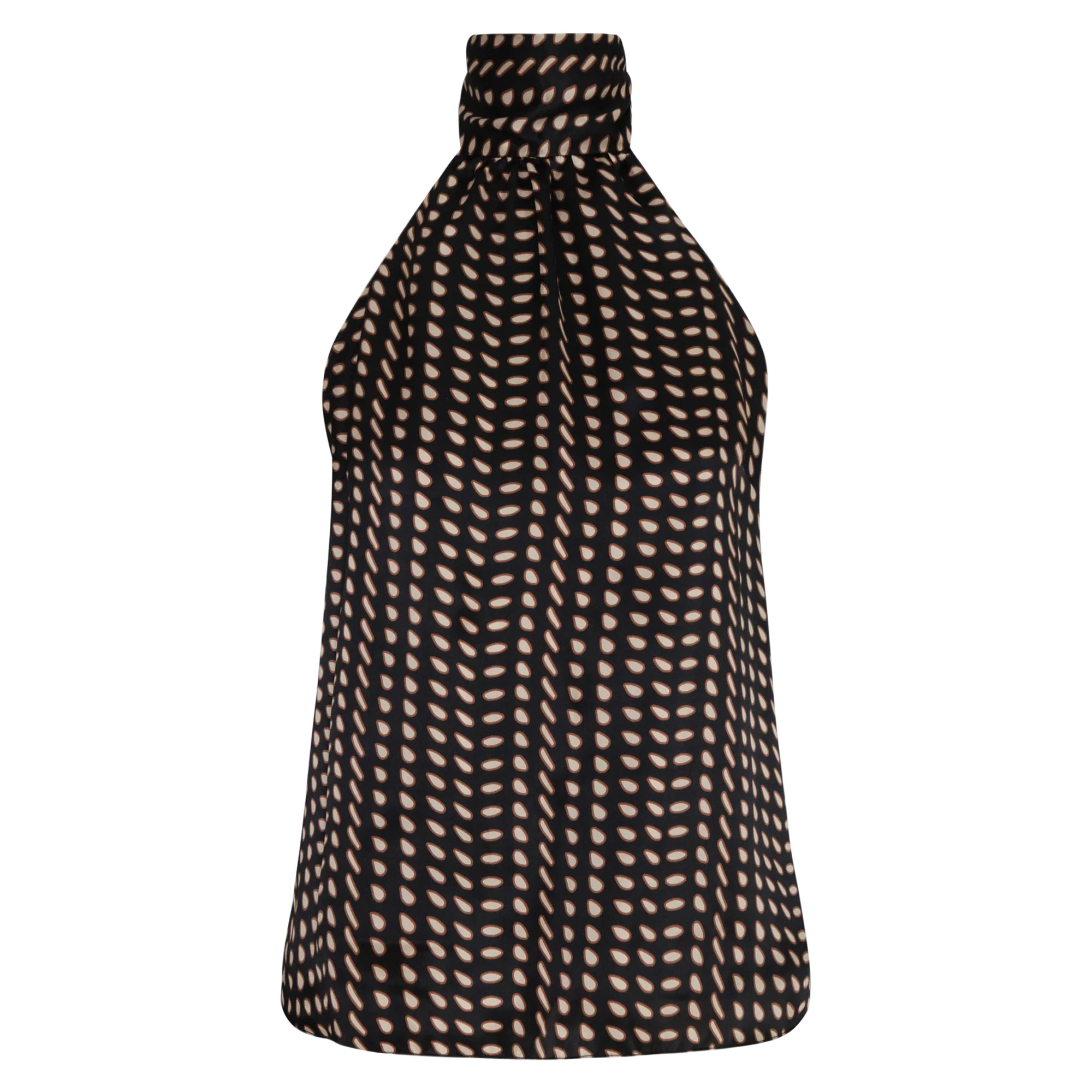 Magdalena Sleeveless Halterneck Satin Silk Blouse