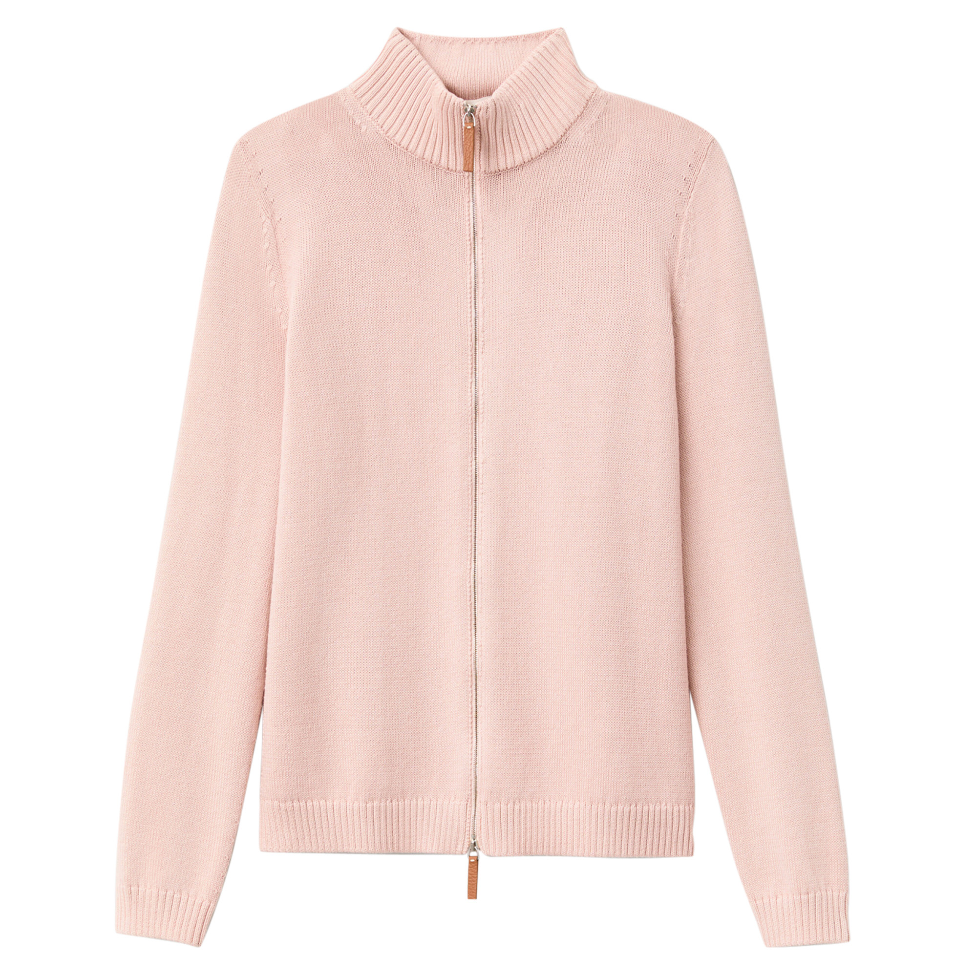 Fitted Cotton-Silk Bomber Cardigan