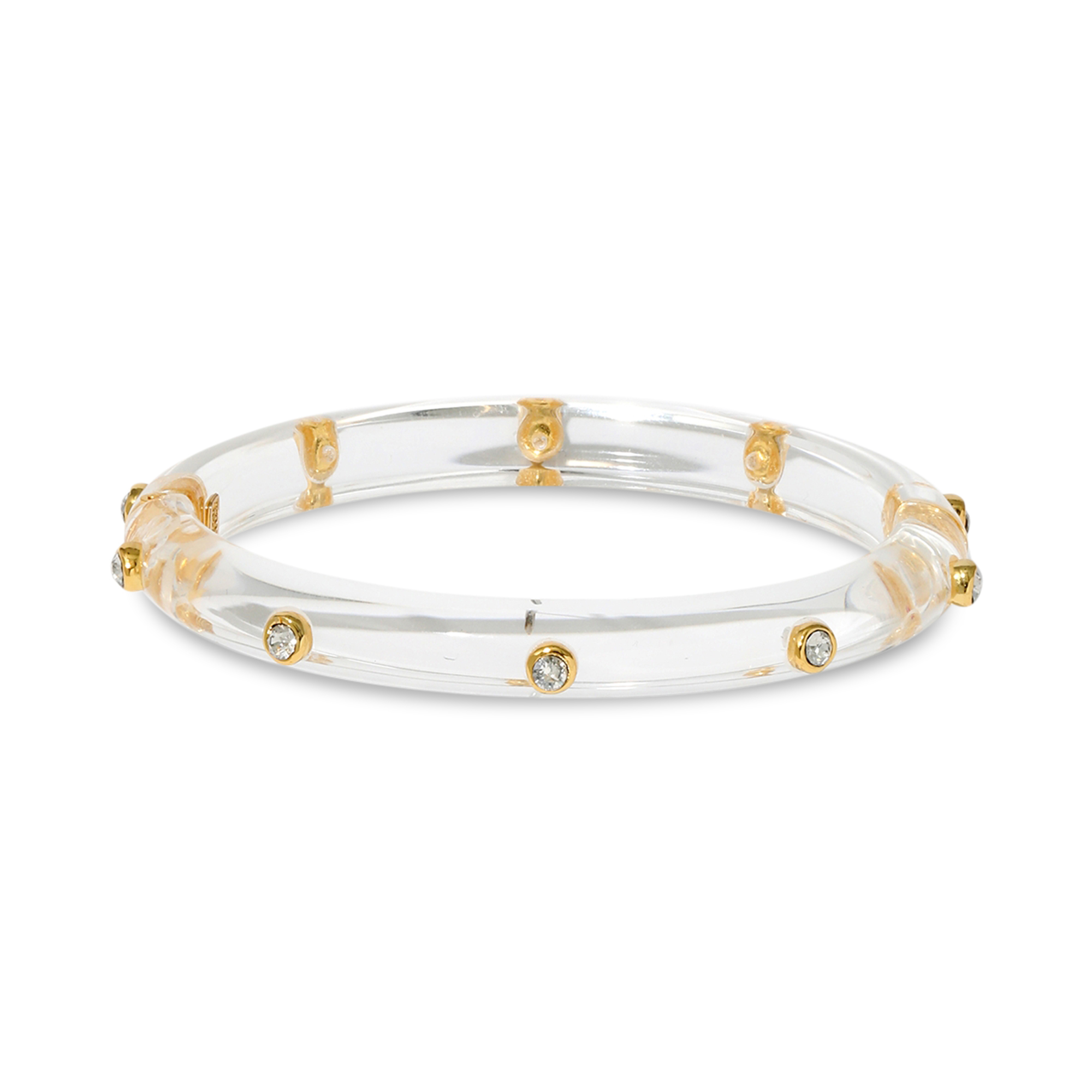 Crystal Studded Lucite Hinge Bracelet