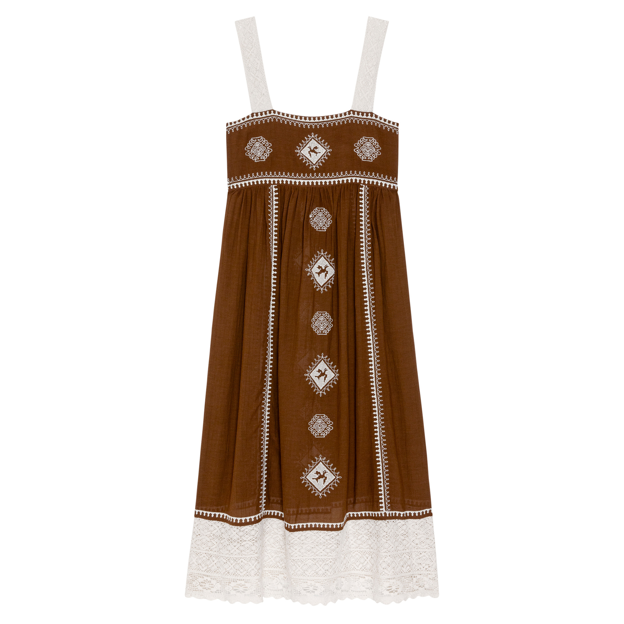 The Sparrow Sleeveless Lace Detail Midi Dress