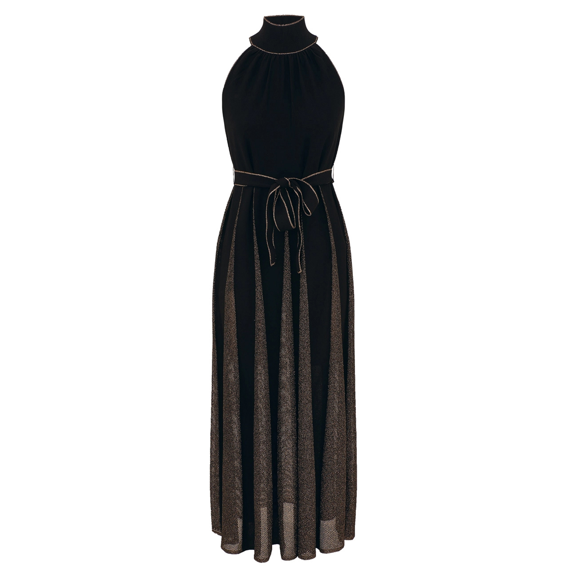 Valiant Metallic Halter Dress