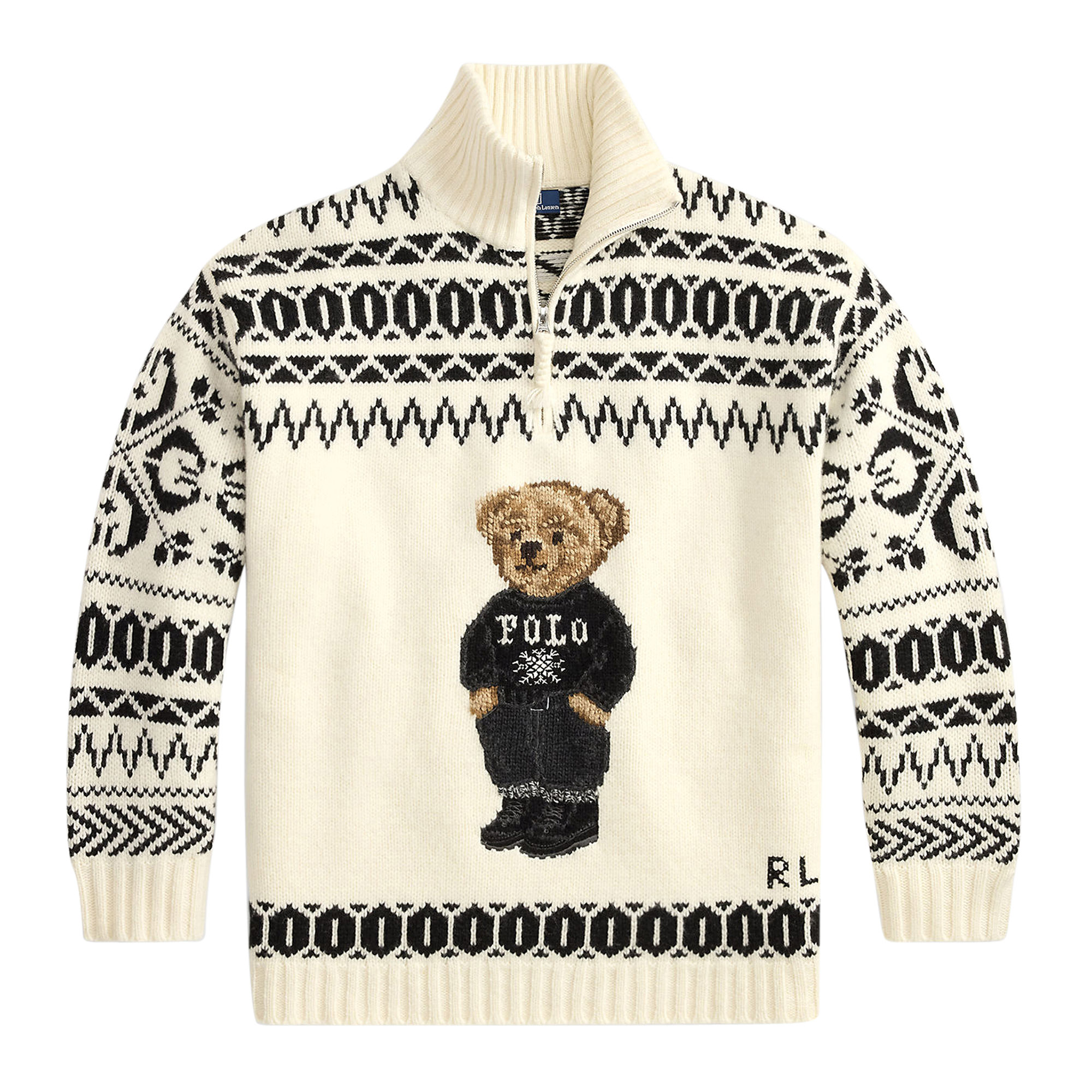 Wool Blend Long Sleeve Mock Neck Sweater
