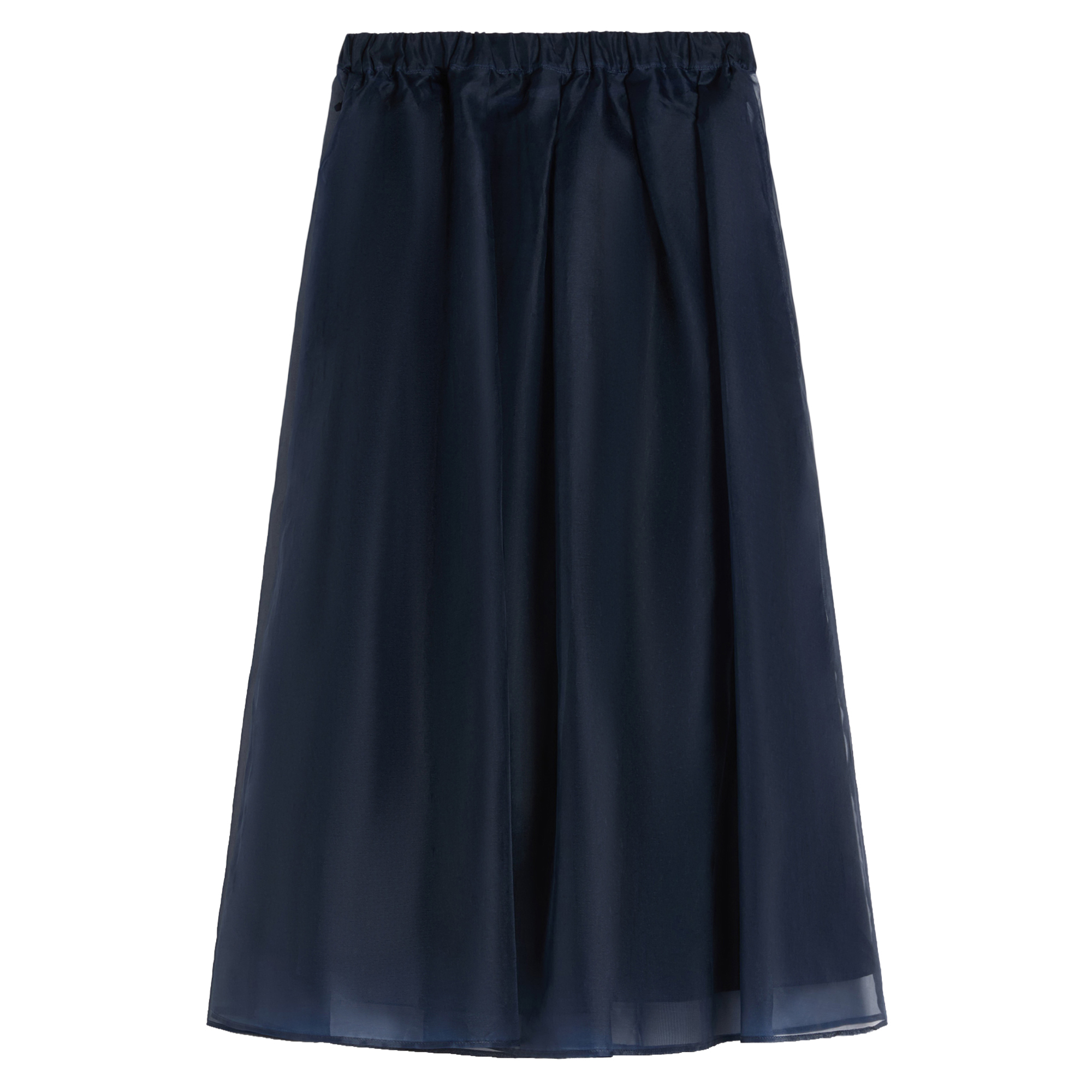 Visino Pleated Silk Organza Midi Skirt