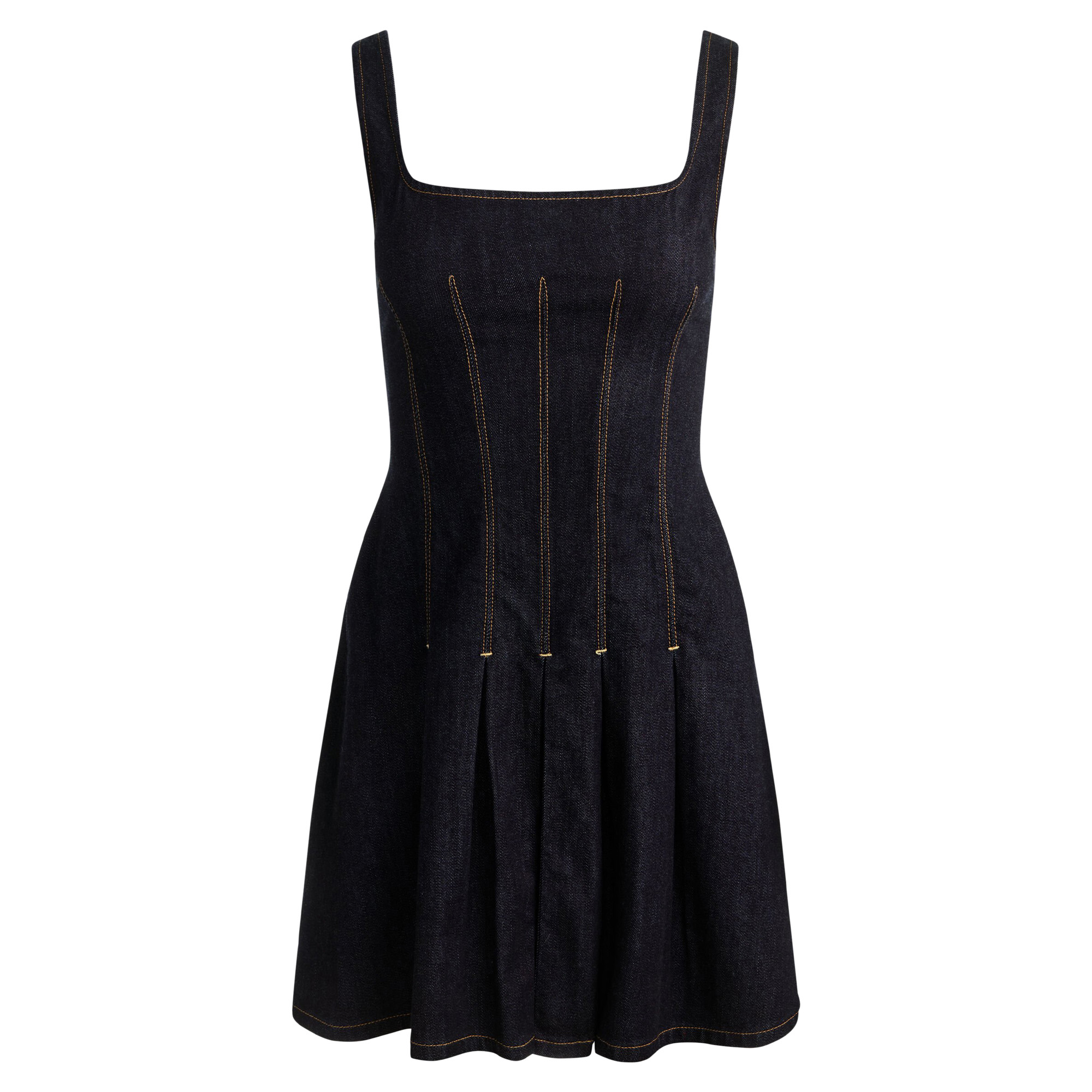 Hollis Sleeveless Flared Denim Mini Dress