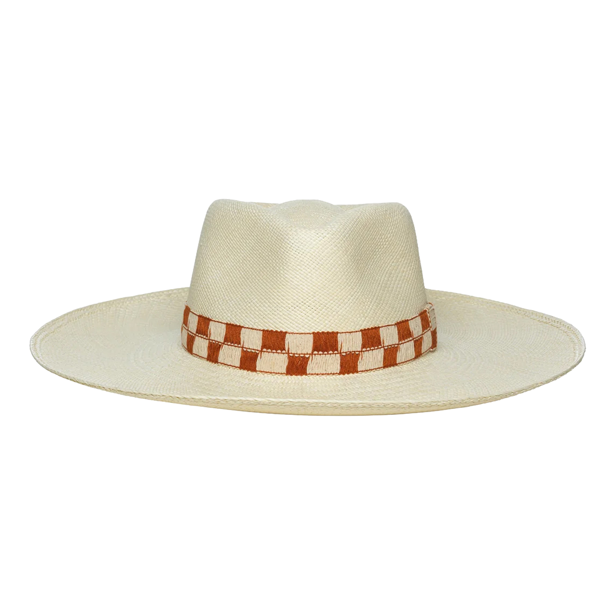 Horta Wide Brim Hat With Checkered Band