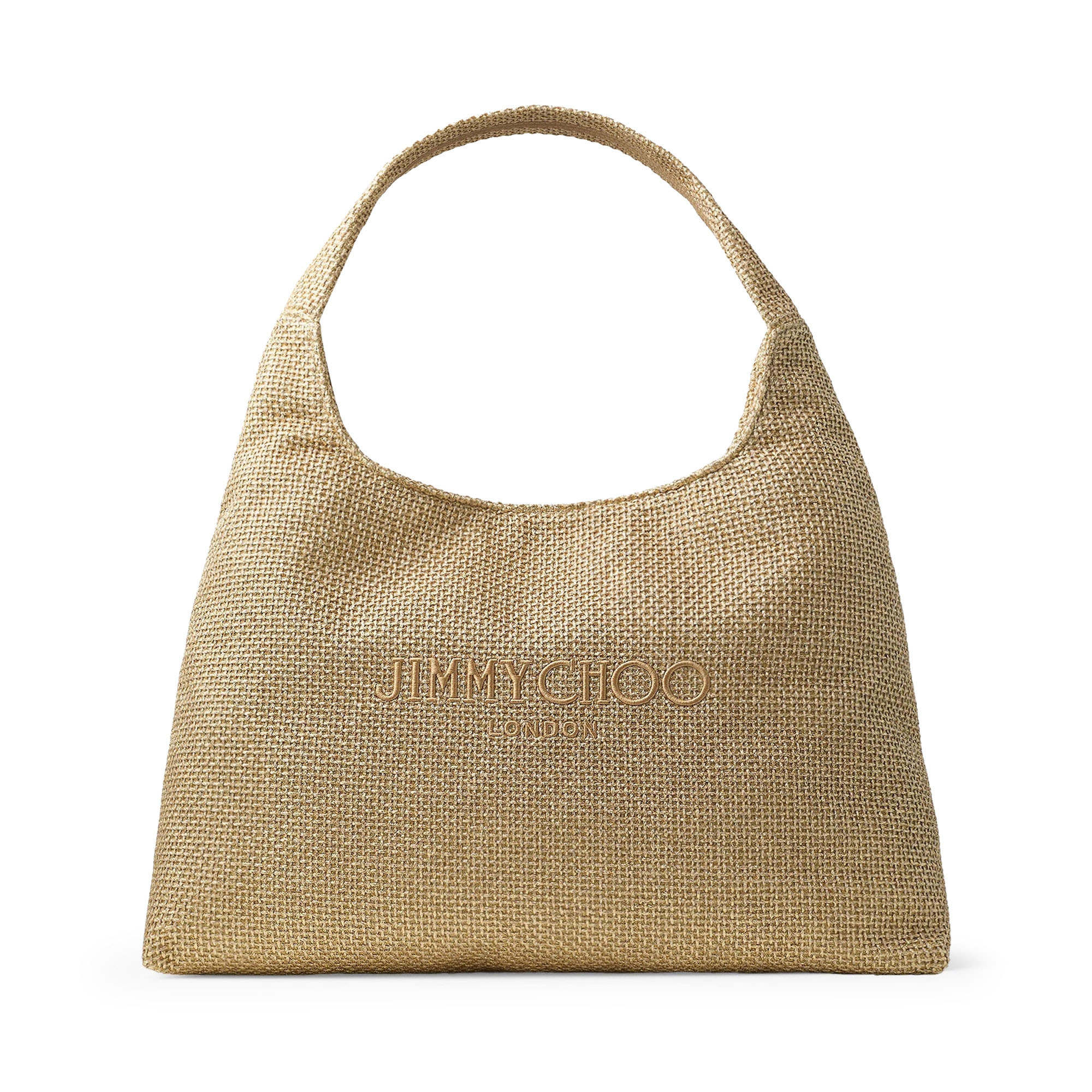 Large Metallic Raffia Shoulder Bag