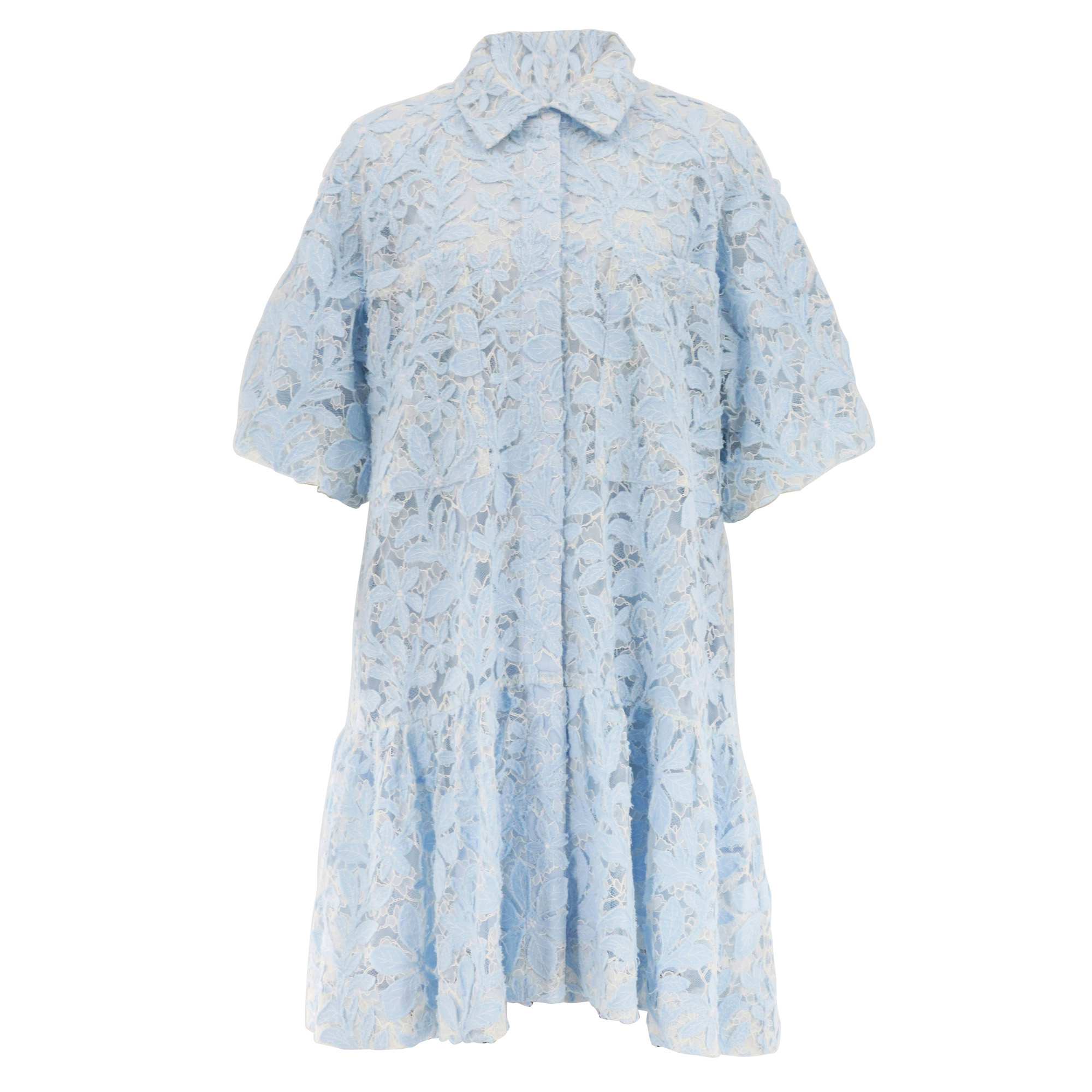 Crissy Puff Sleeve Cotton Lace Mini Dress