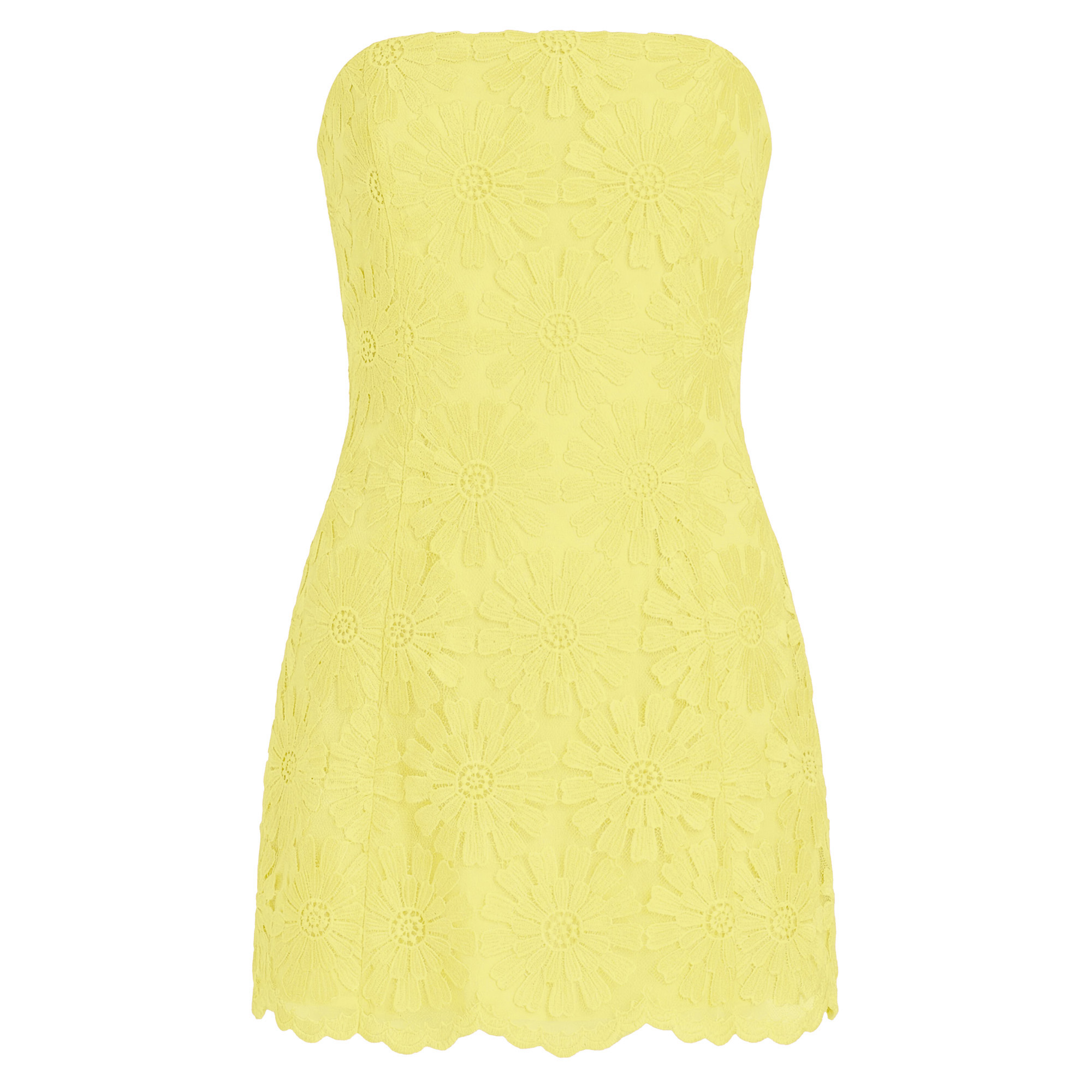 Daisy Strapless Scalloped Lace Hem Romper