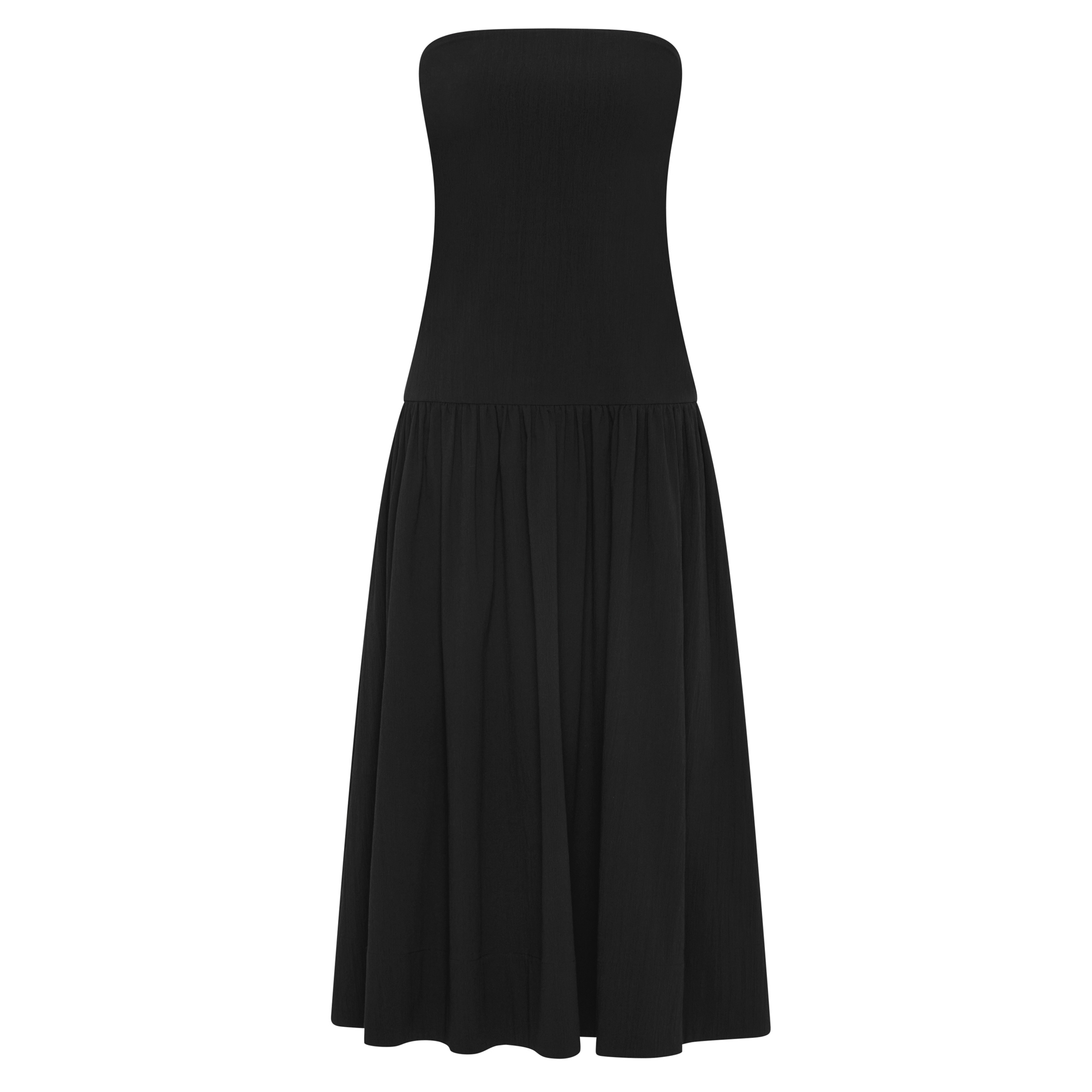 Gathered Strapless Minimal Dress