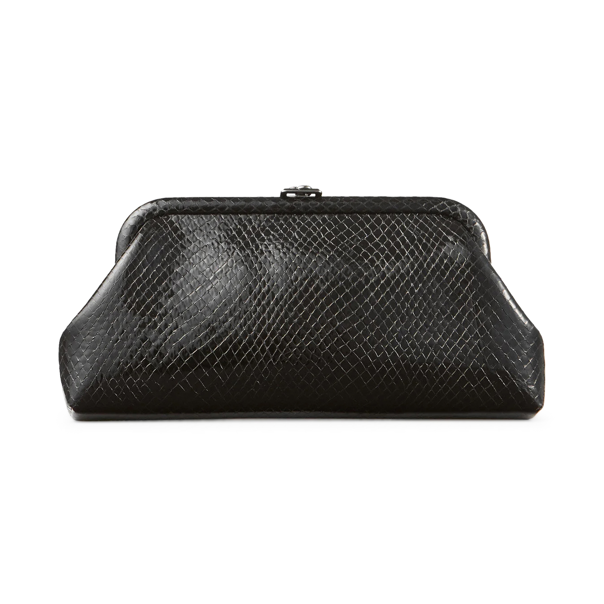 Skylar Snake Printed Leather Clutch