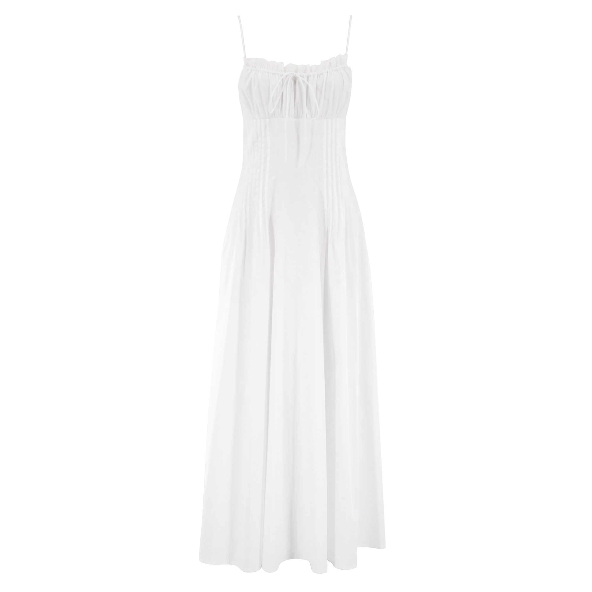 Margi Sleeveless Pleated-Waist Midi Dress