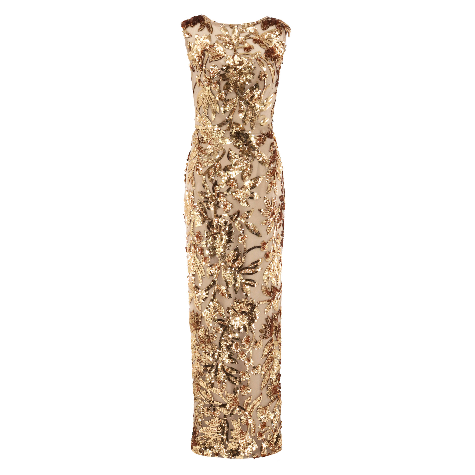 High Neck Embellished Maxi Dress