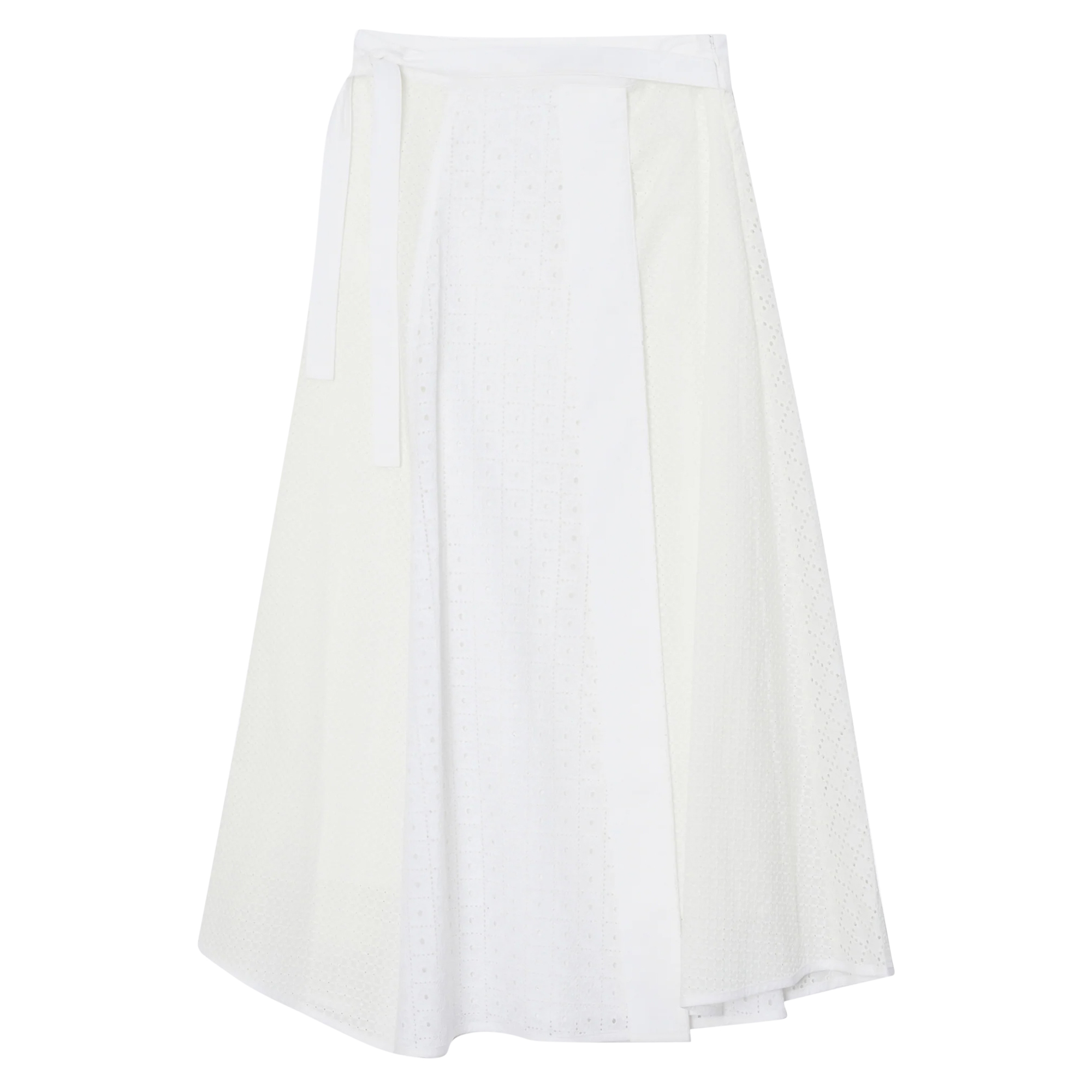 Broderie Anglaise Patchwork Midi Skirt